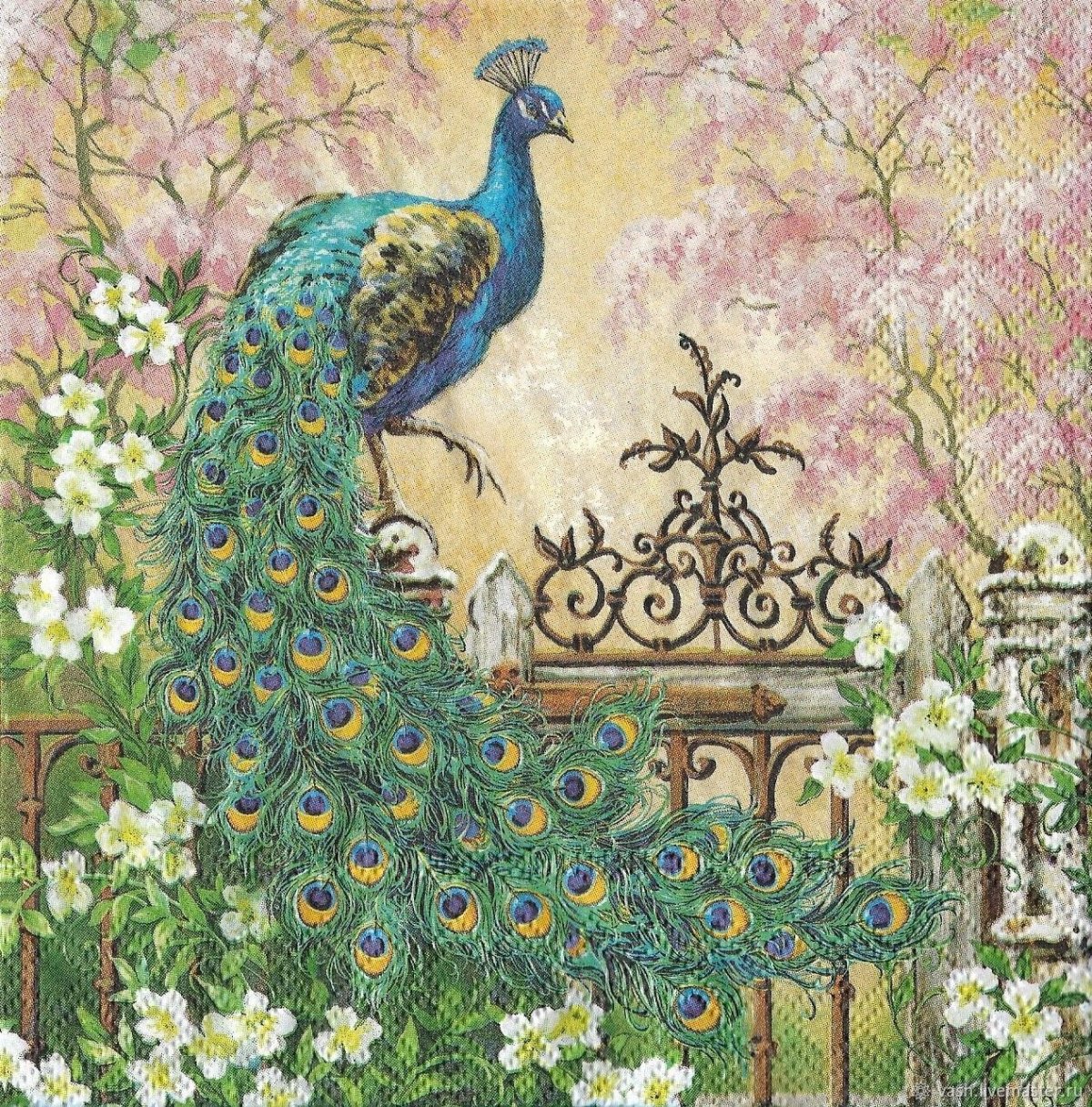 Алмазная Павлин алмазная мозаика