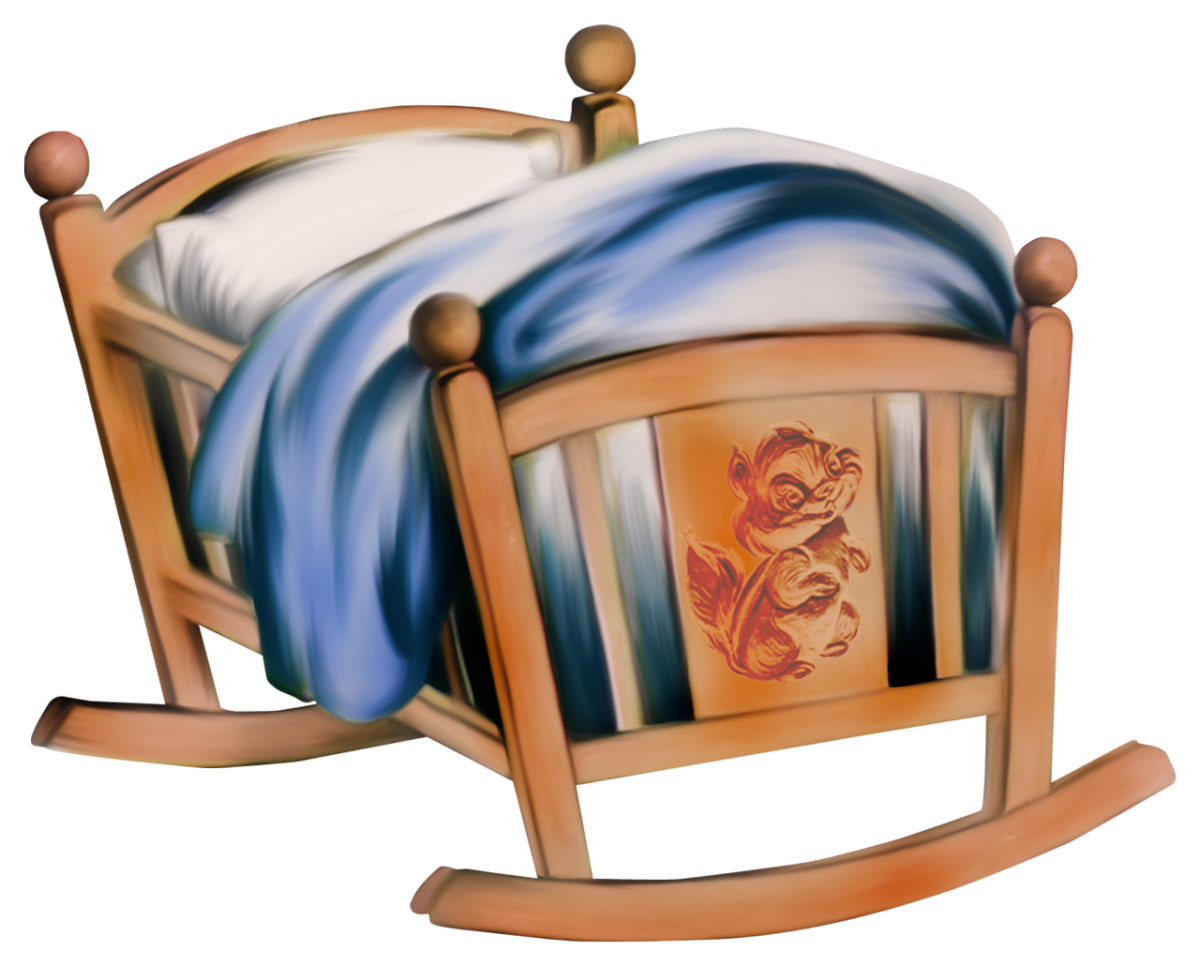 Младенец в люльке иллюстрация