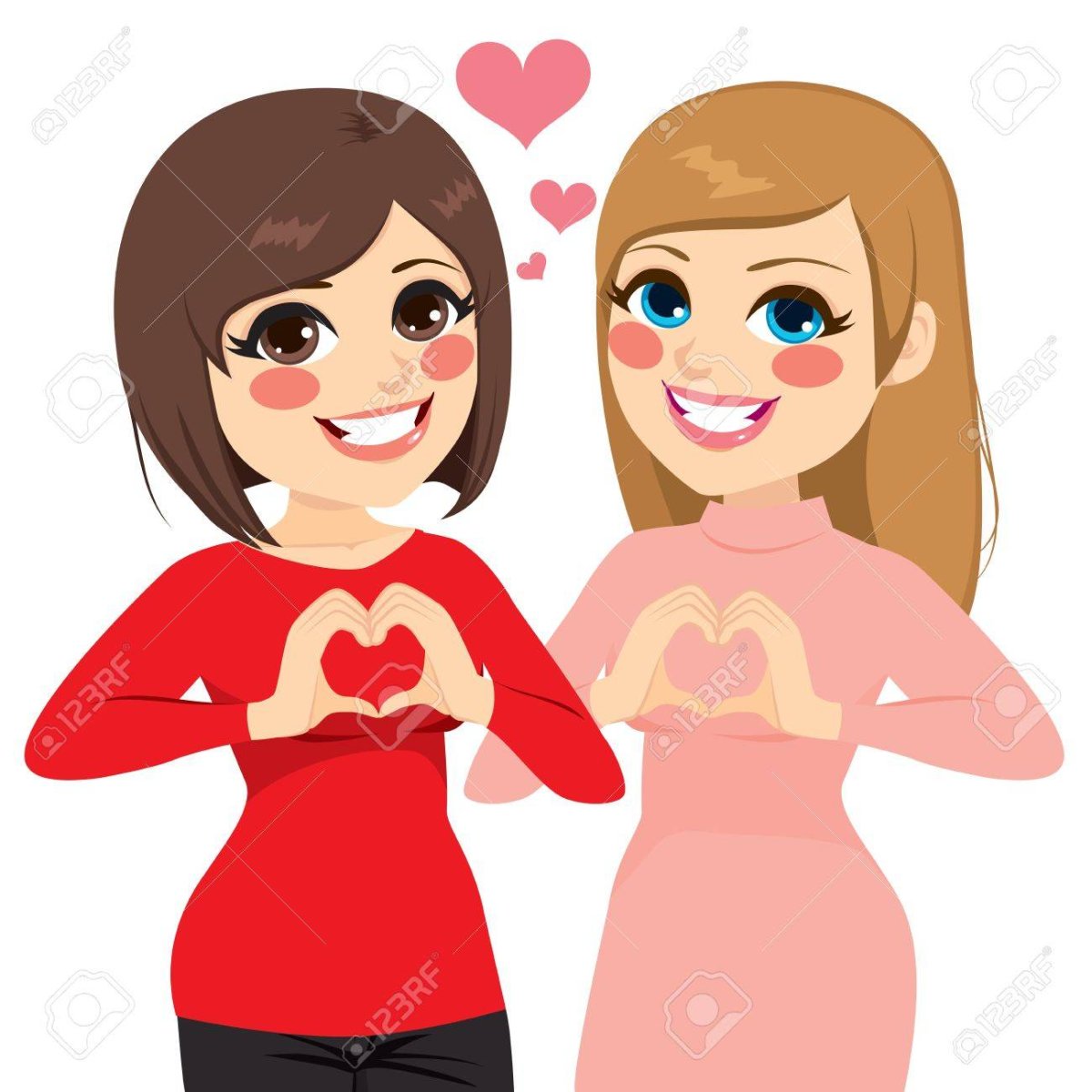 Несколько девушек рисунок