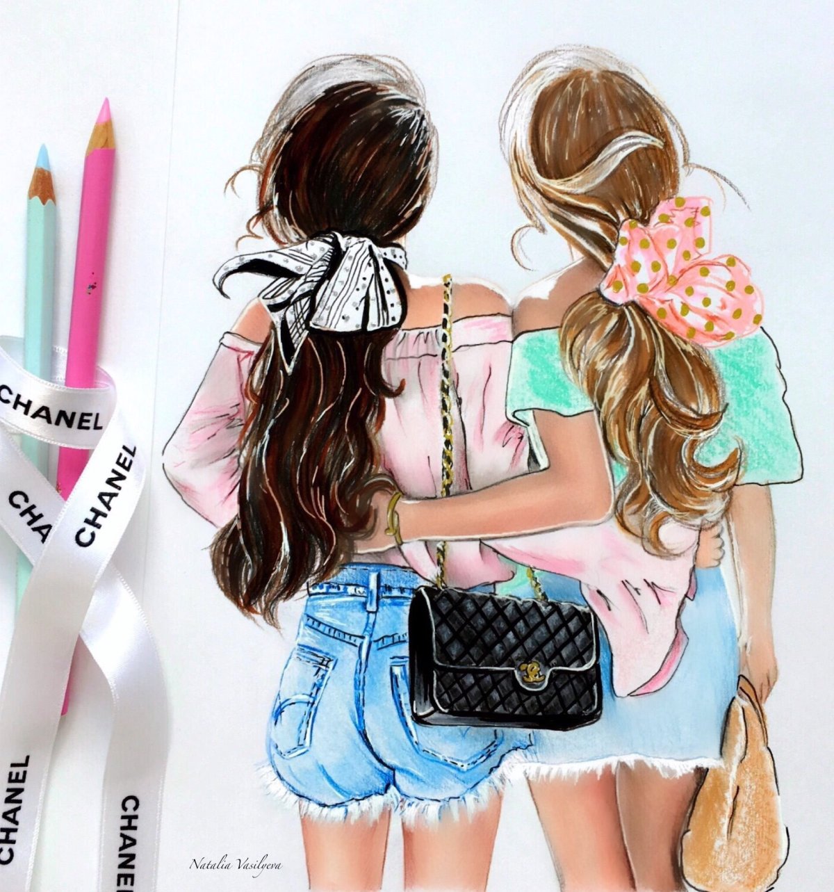 Подруги иллюстрация