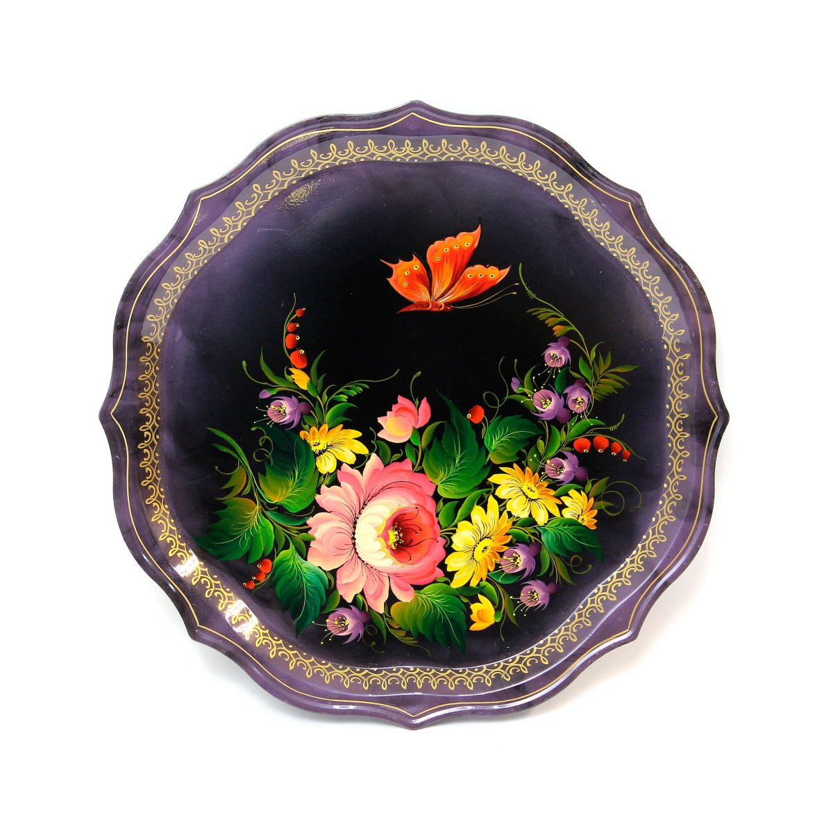 Тагильская роспись подносов