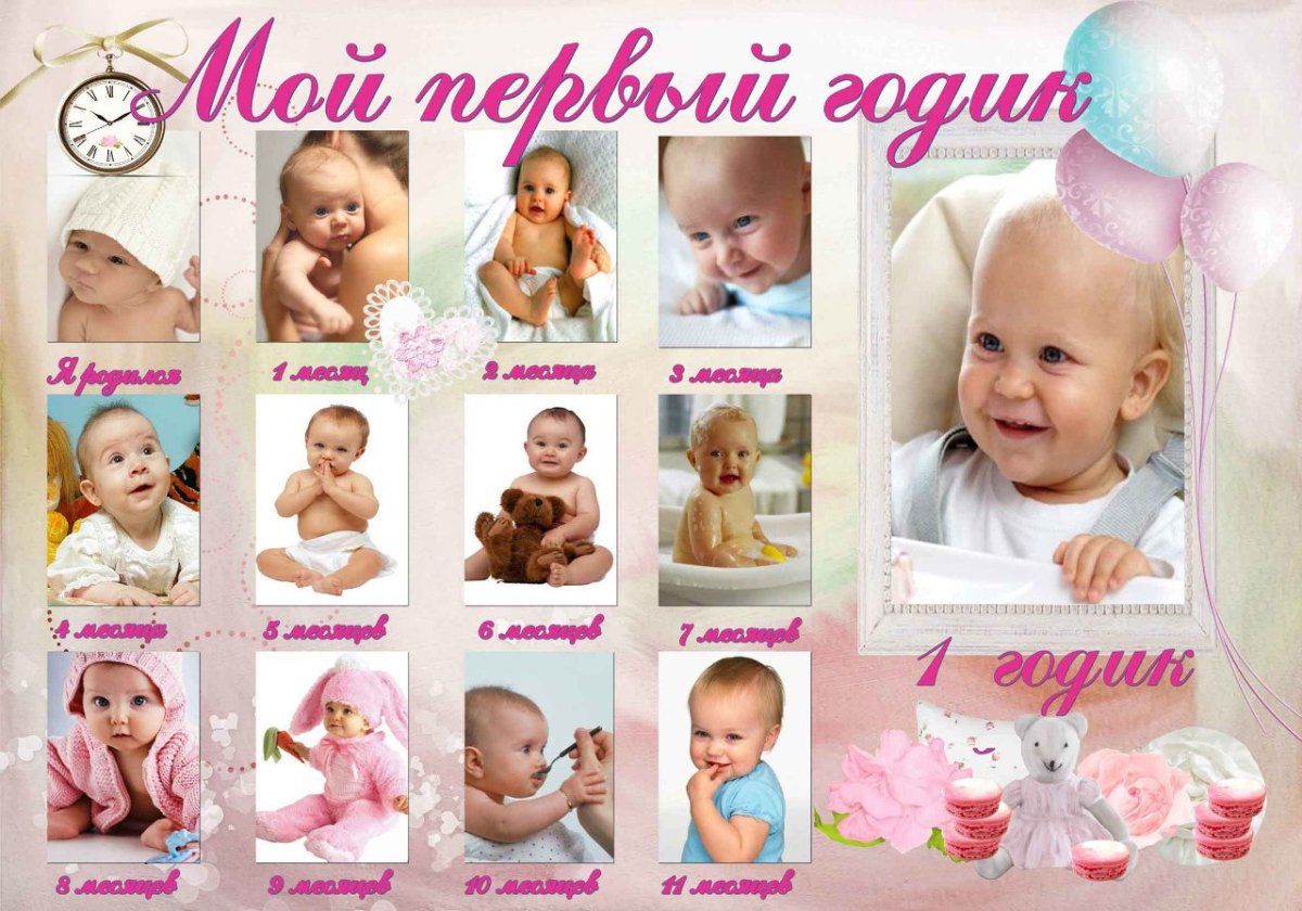 Коллаж на годик ребенку