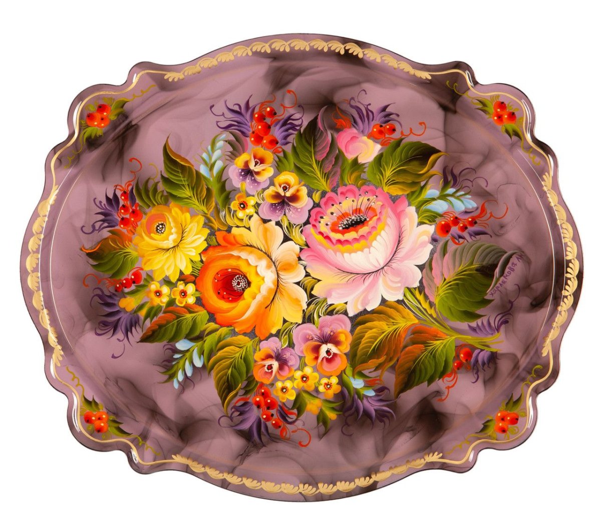 Тагильская роза поднос