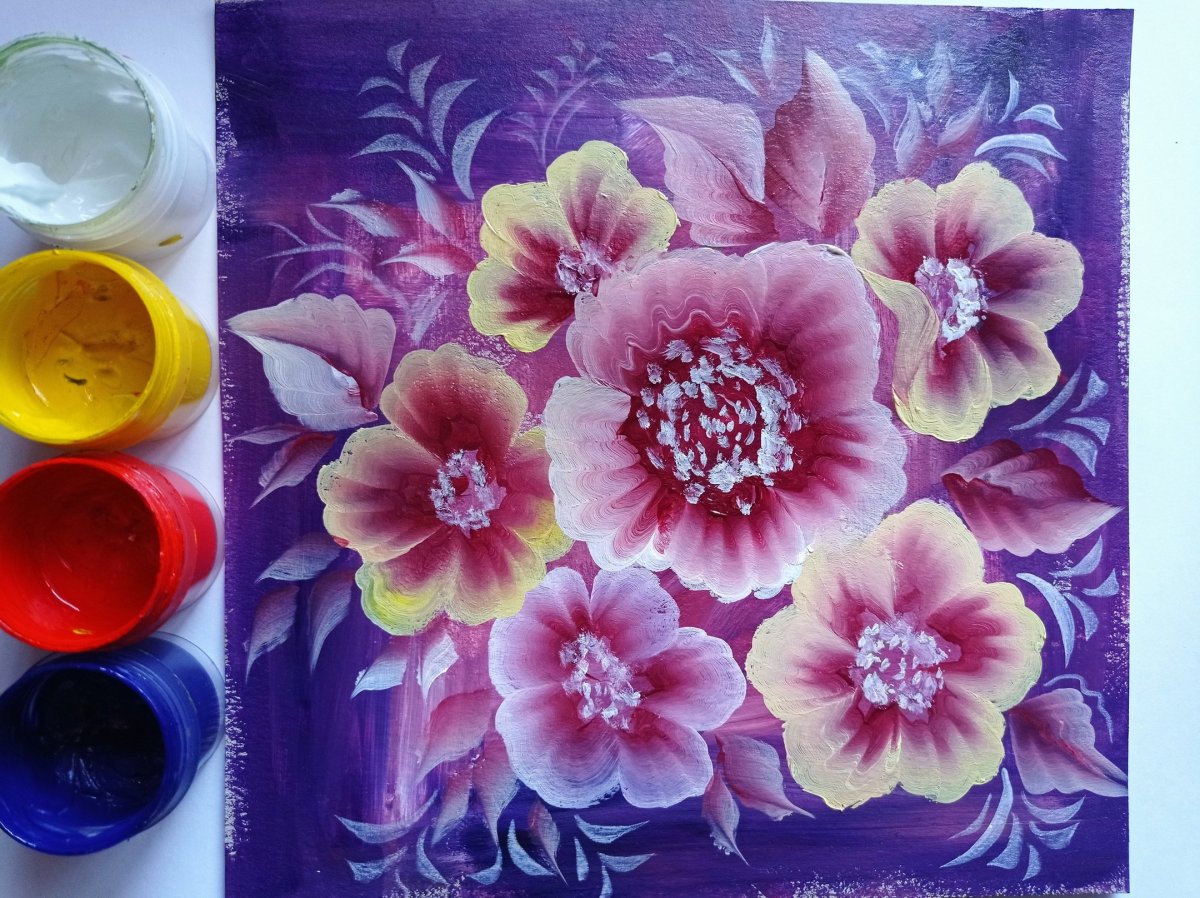 Тагильская роспись техника двойного мазка