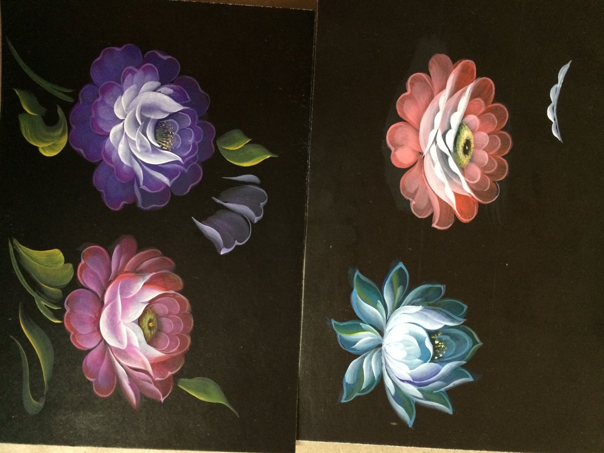 Жостовская роспись двойной мазок