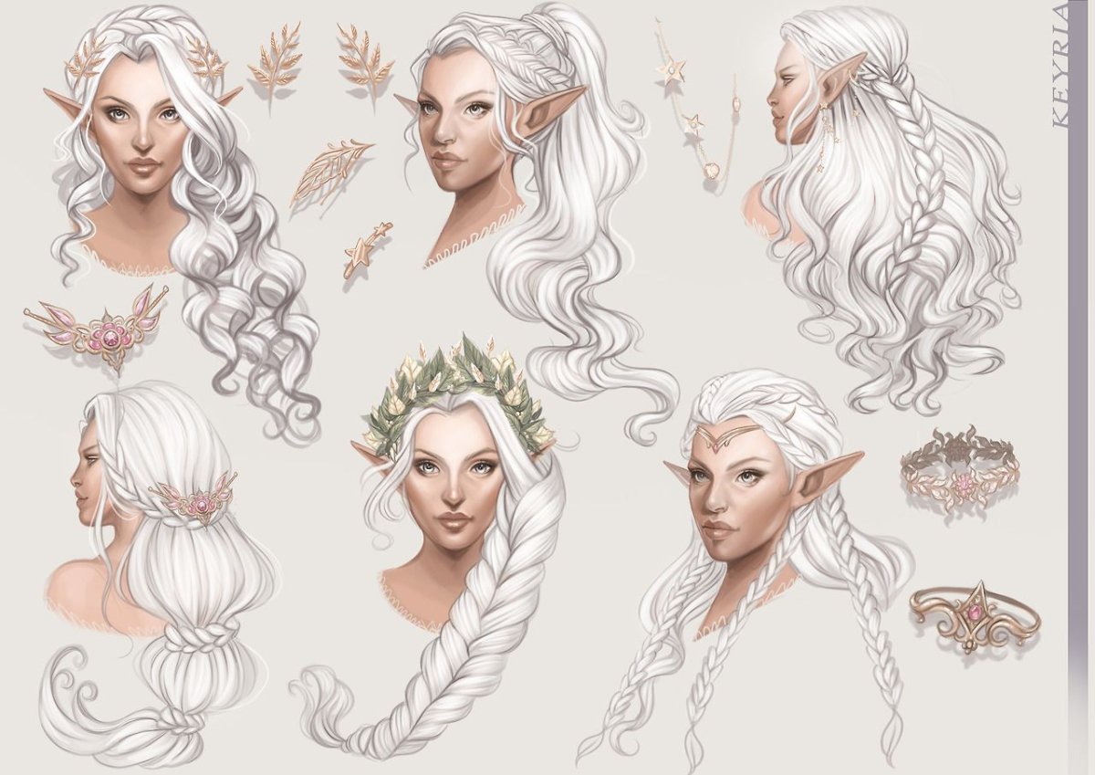 Эльфийская прическа референс