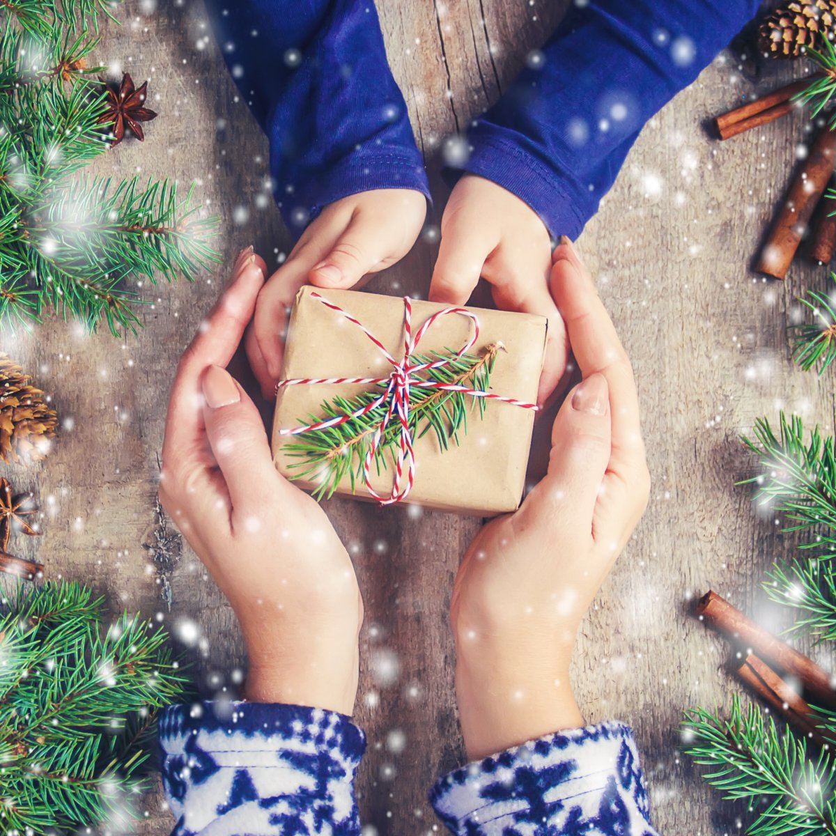 Наряженная ель в лесу