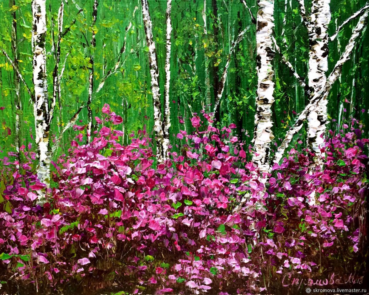 Багульник в березовой роще