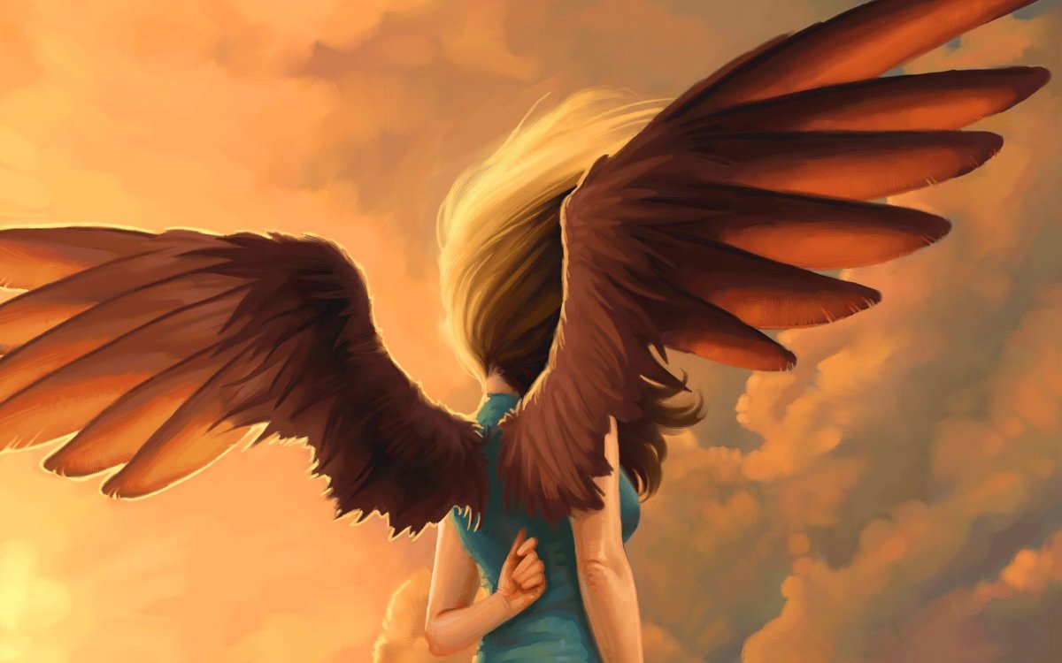 Крылья ангела трафарет