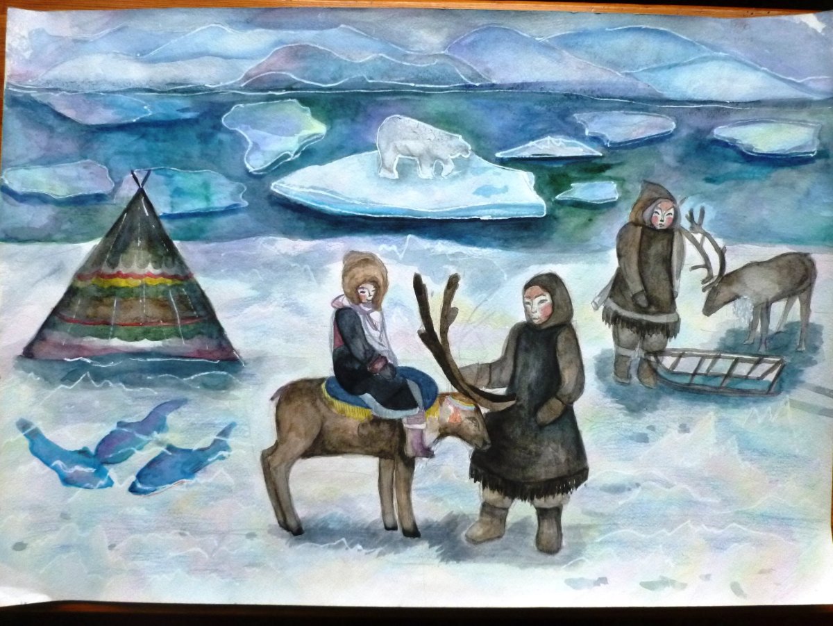 Рисуем "с новым годом" у народов севера для детей