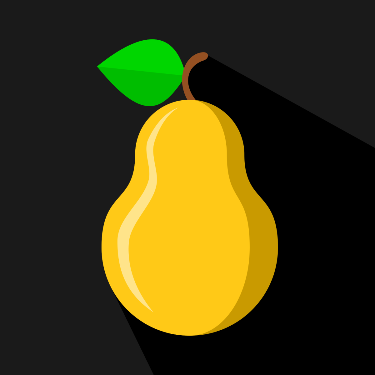 Желтая груша на белом фоне