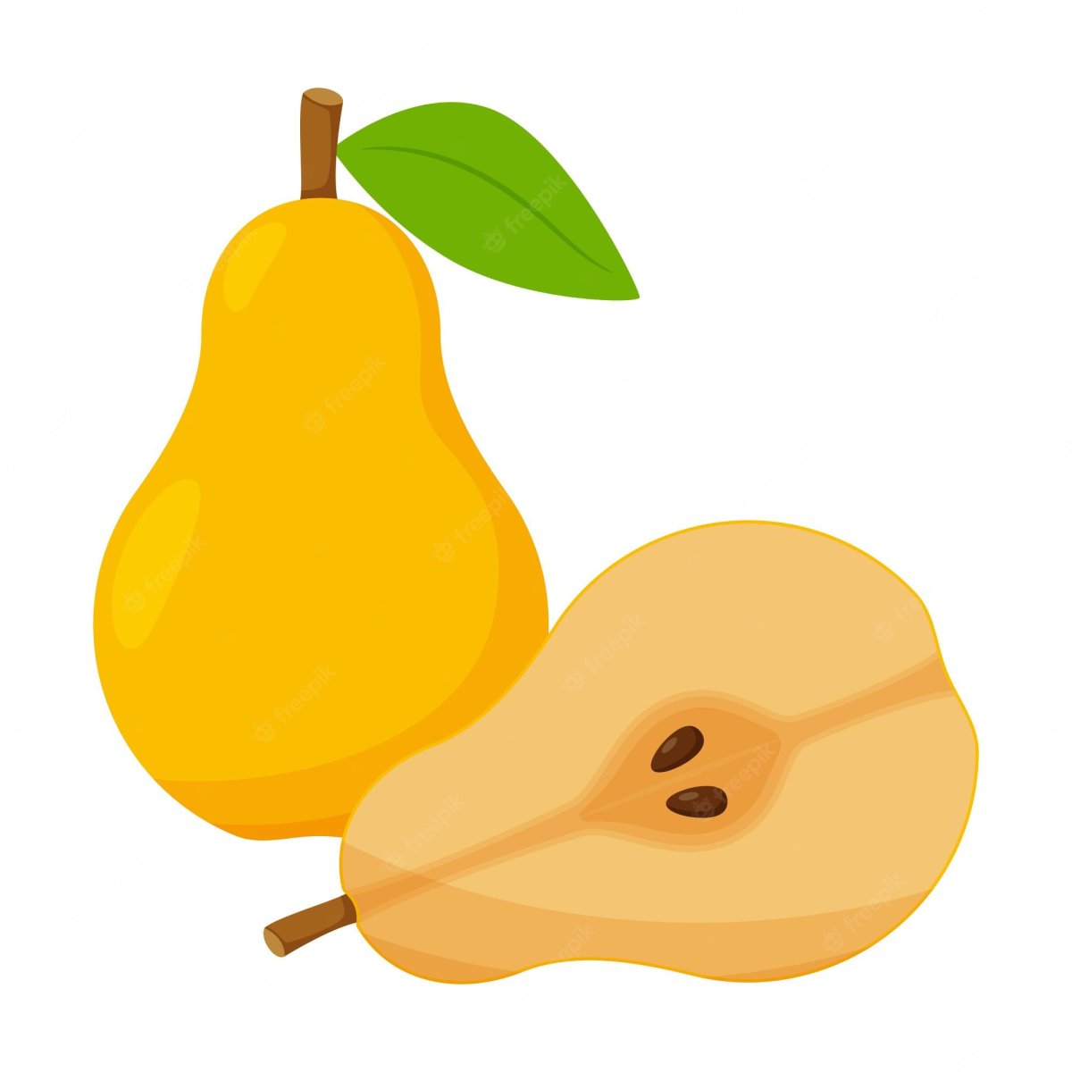 Зеленая груша на белом фоне