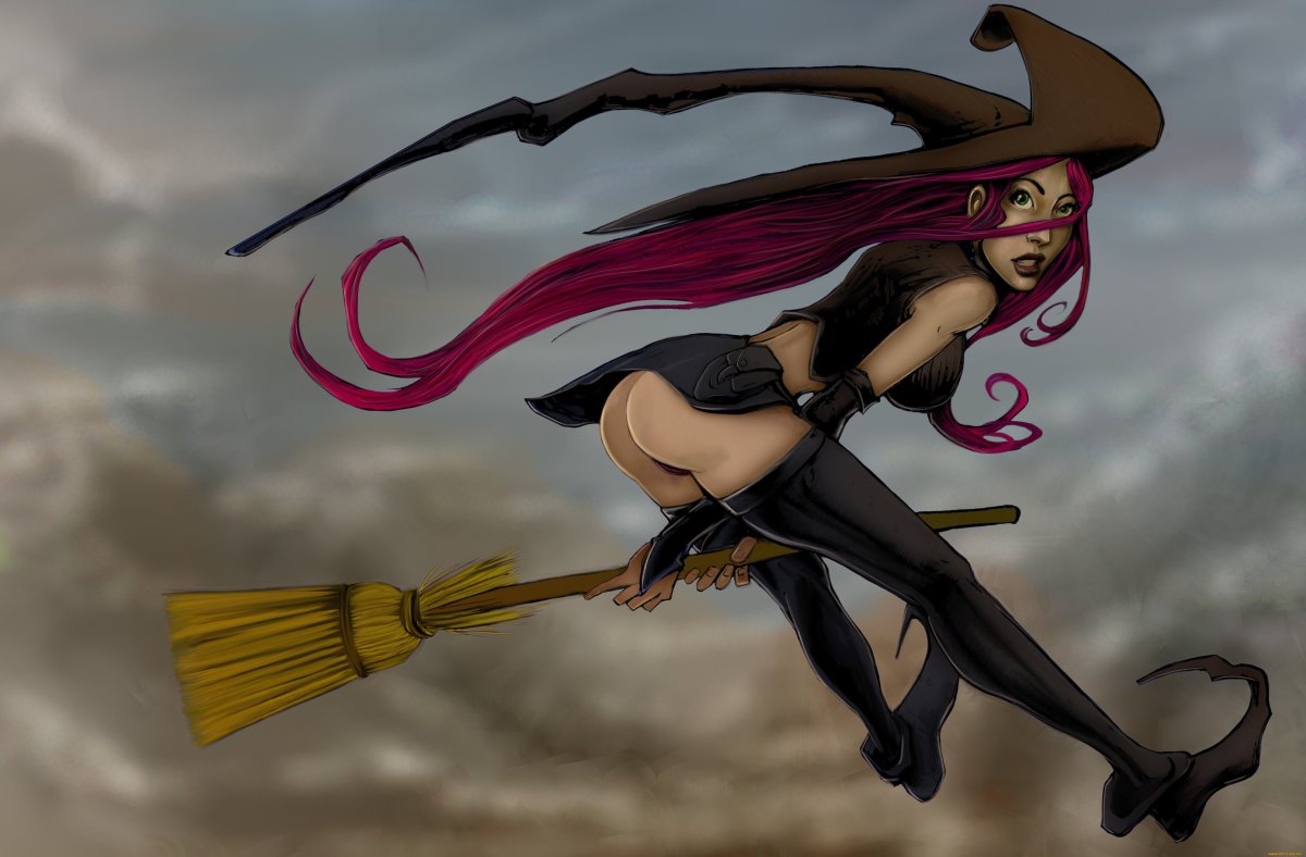 Ведьма на белом фоне