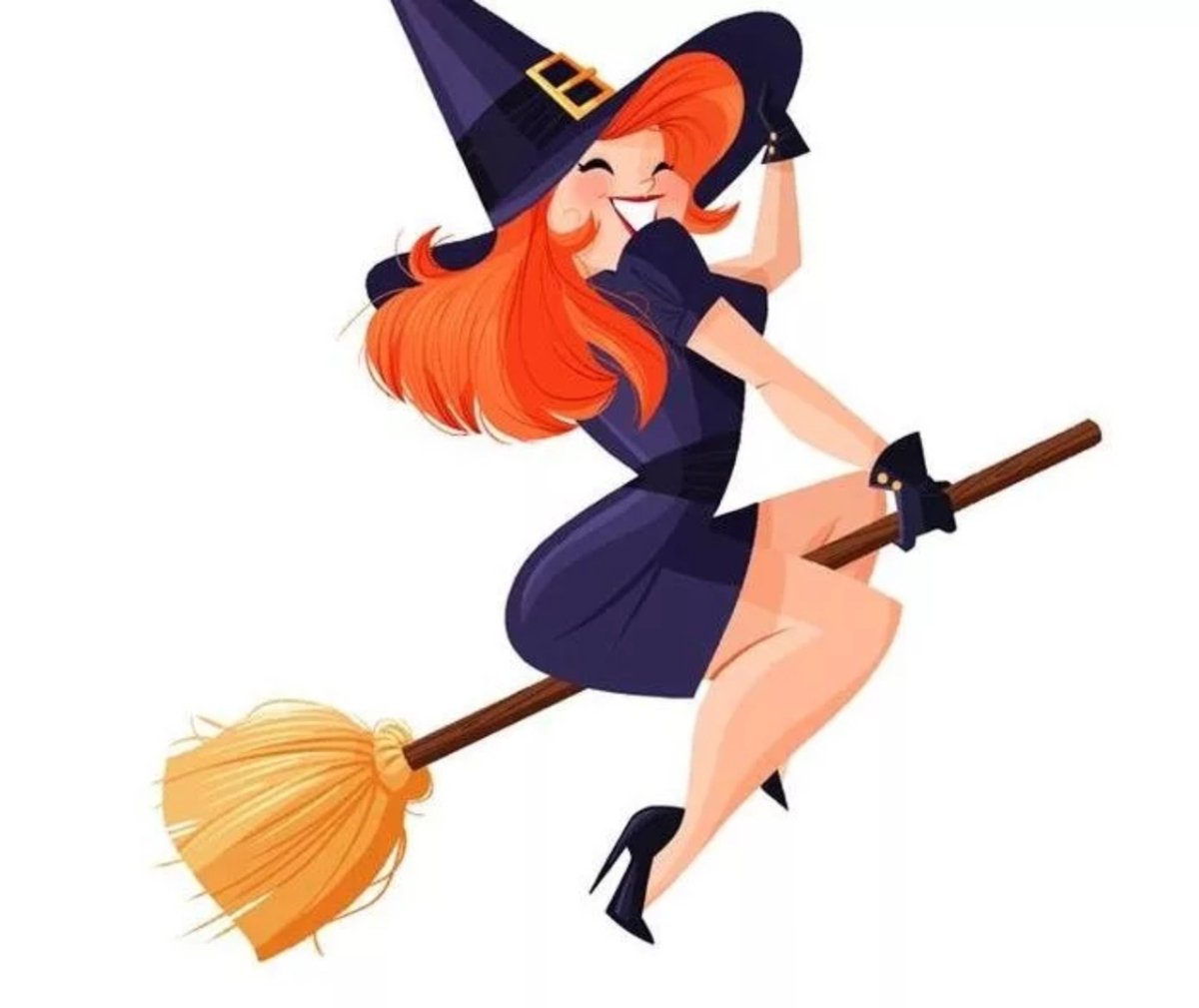 Ведьма летает на метле