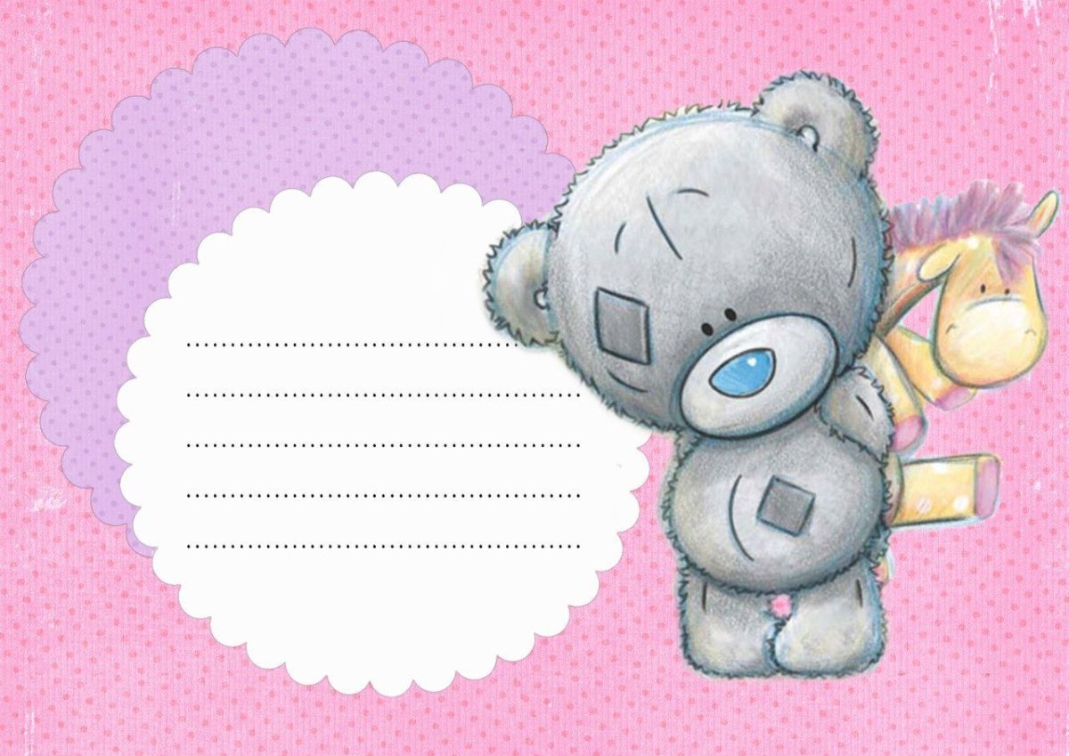 Пригласительная открытка на день рождения ребенка с тортиками