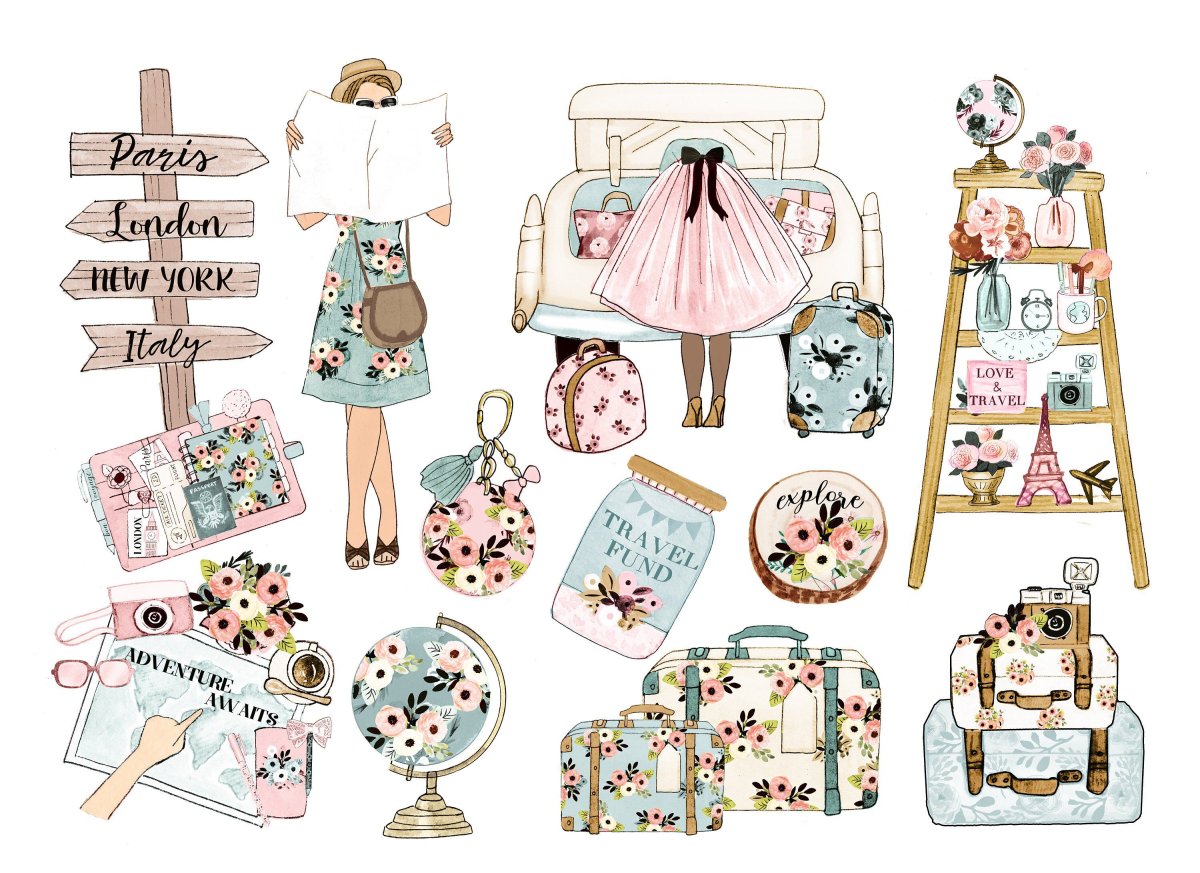 Наклейки для ежедневника девушки