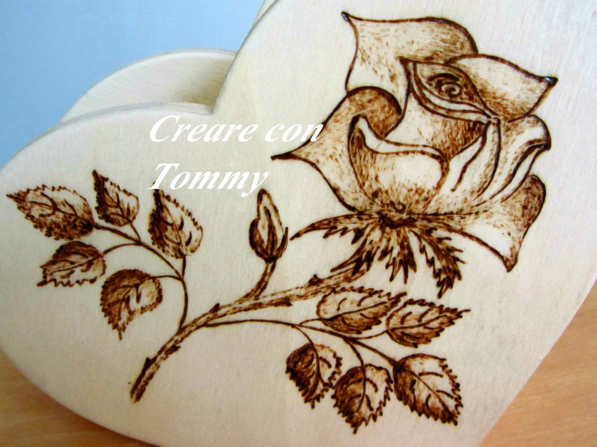 Роза для выжигания по дереву