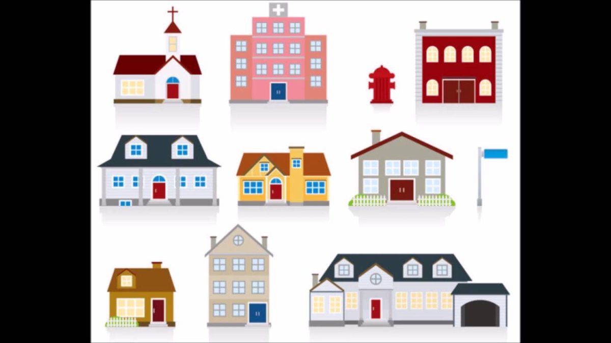 Домики разные вектор