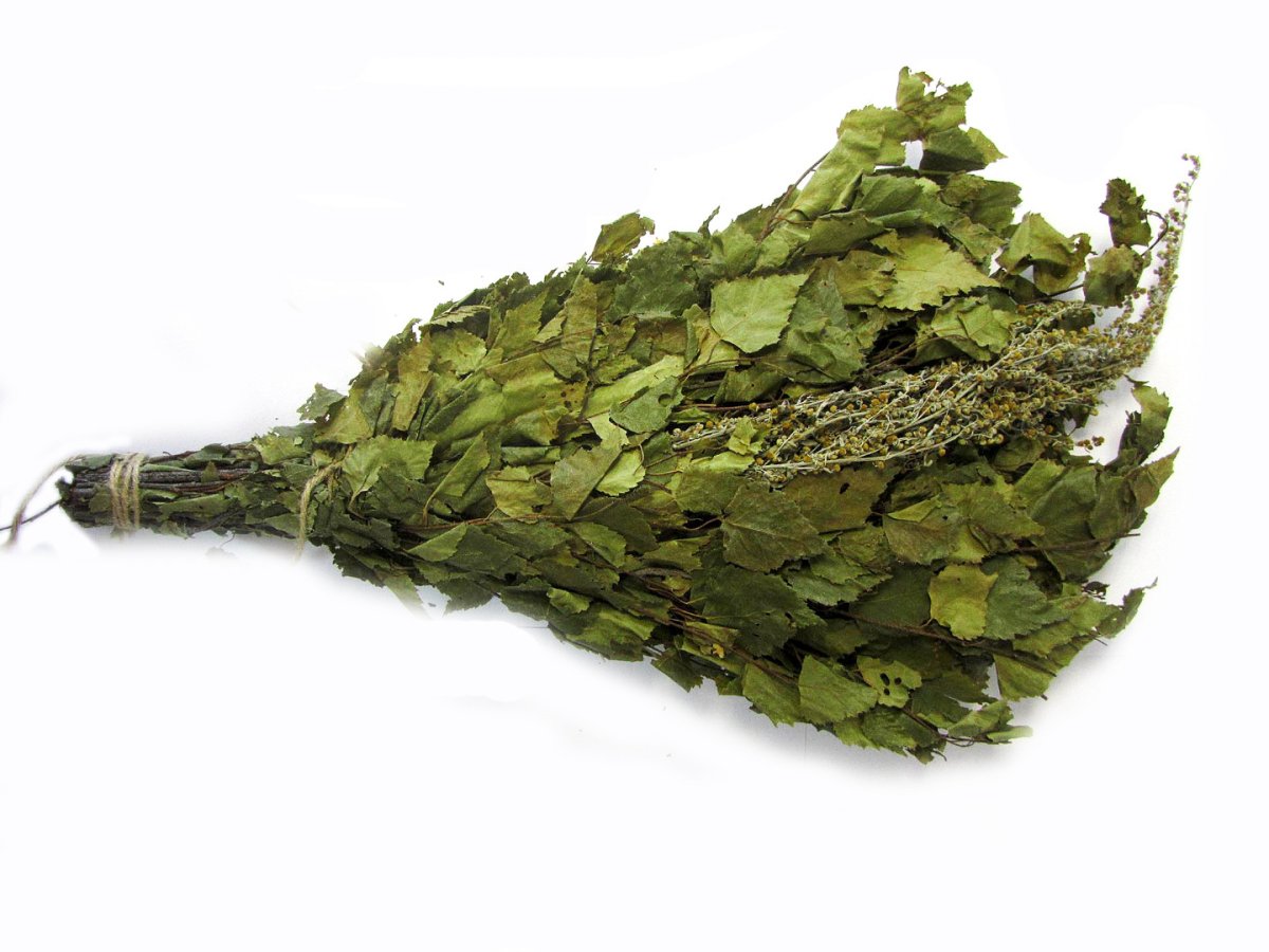 Веник березовый с полынью банные штучки