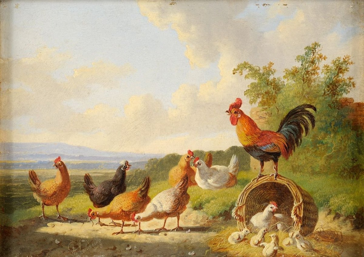 Птичий двор. Английский художник-анималист Эдгар Хант/Edgar
