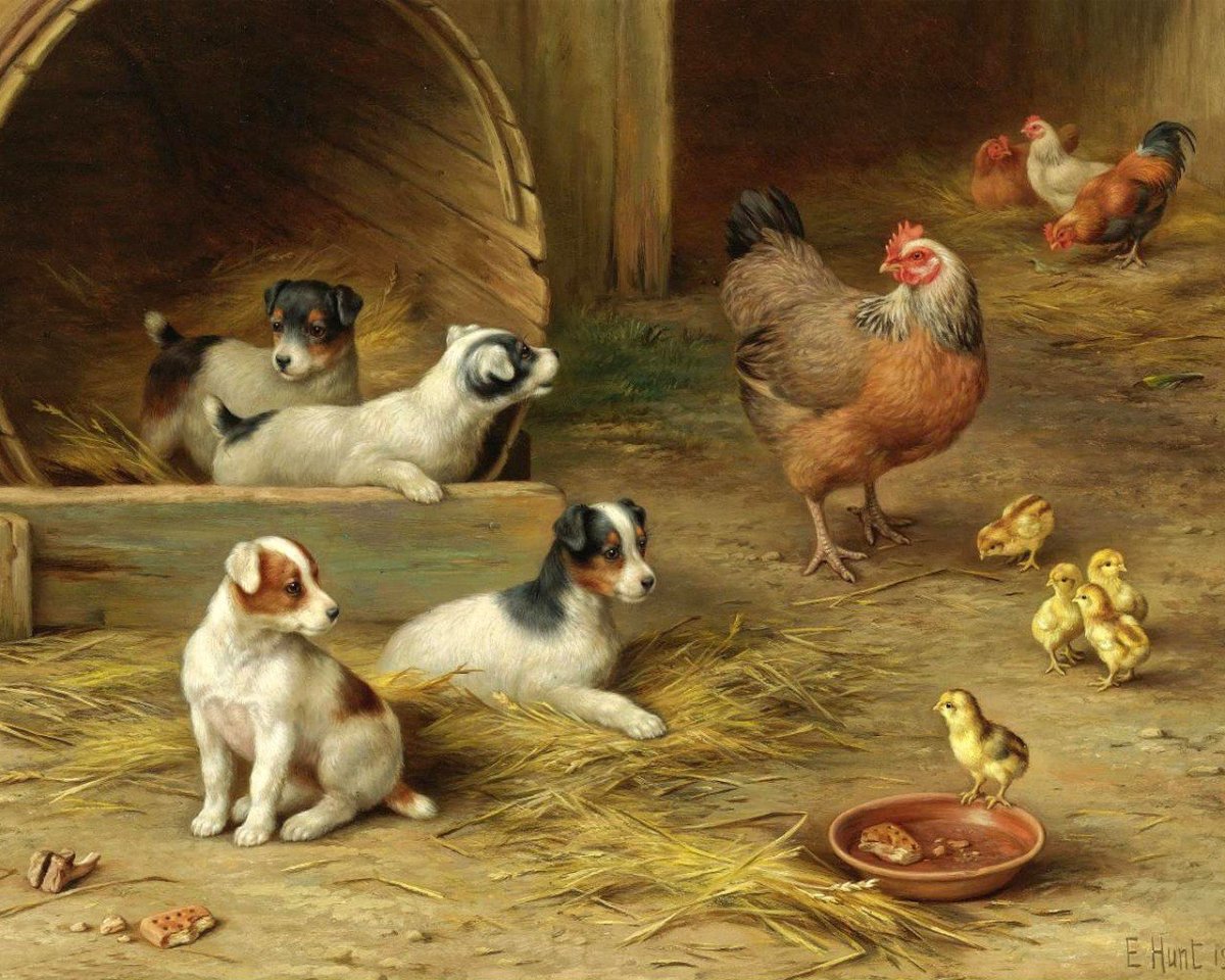 Петушок с семьёй