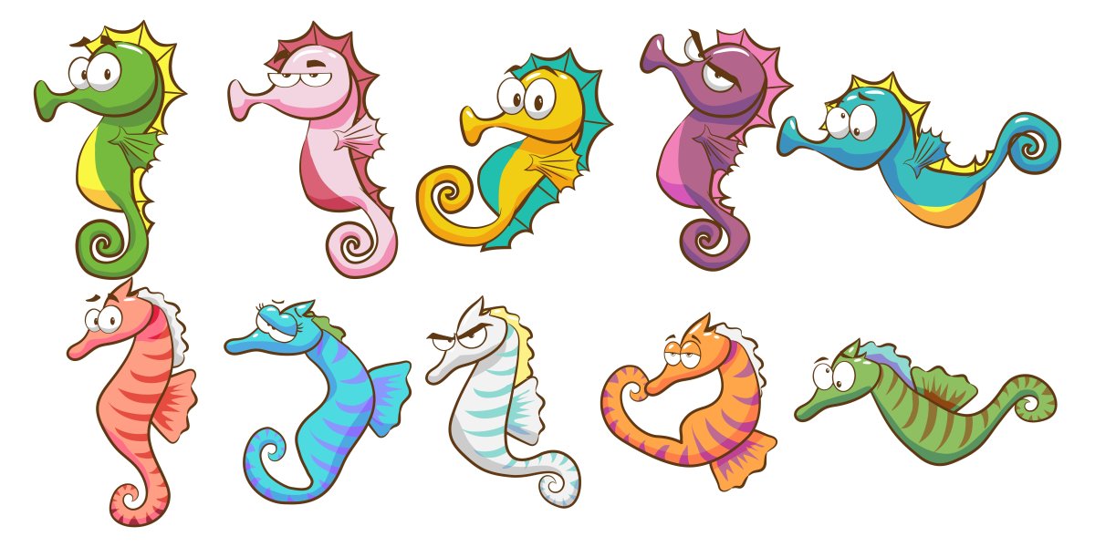 Морской конек вектор