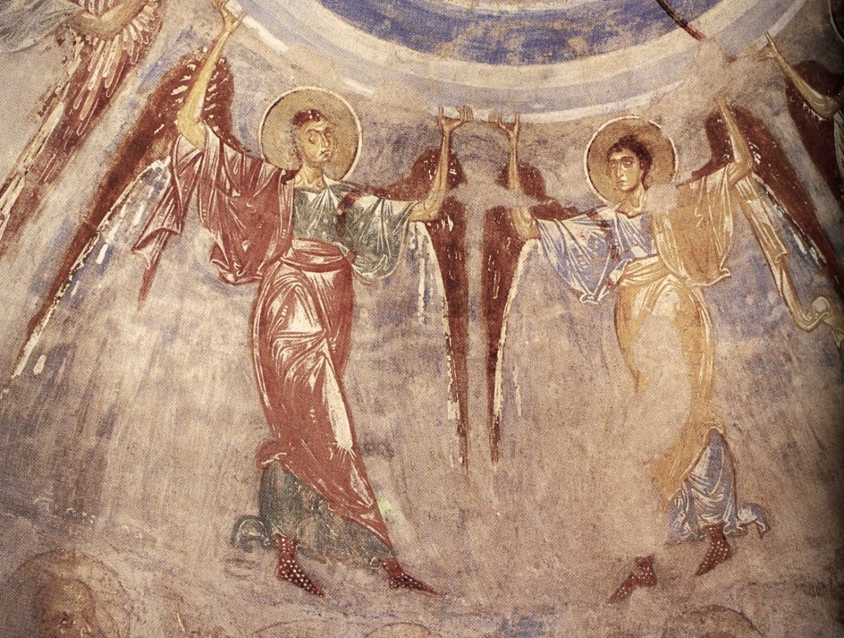 Фреска Вознесение церкви Георгия в старой Ладоге
