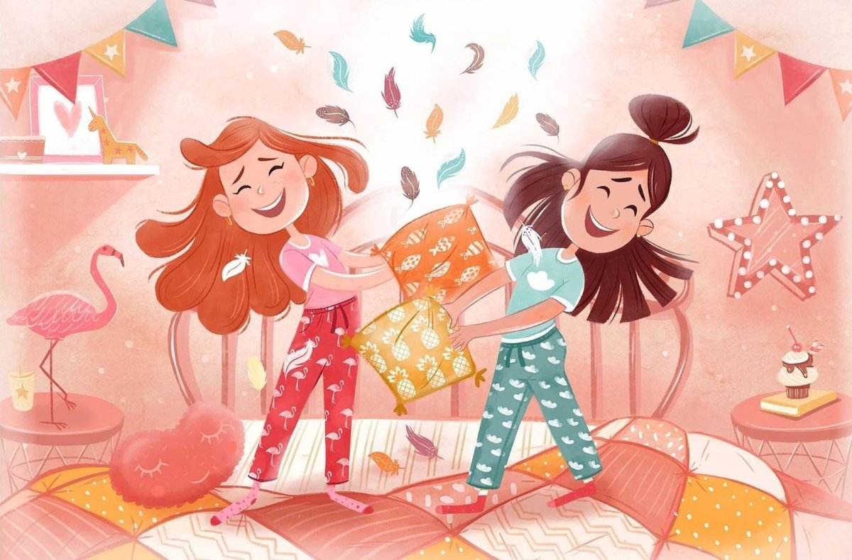 Пижамная вечеринка иллюстрация