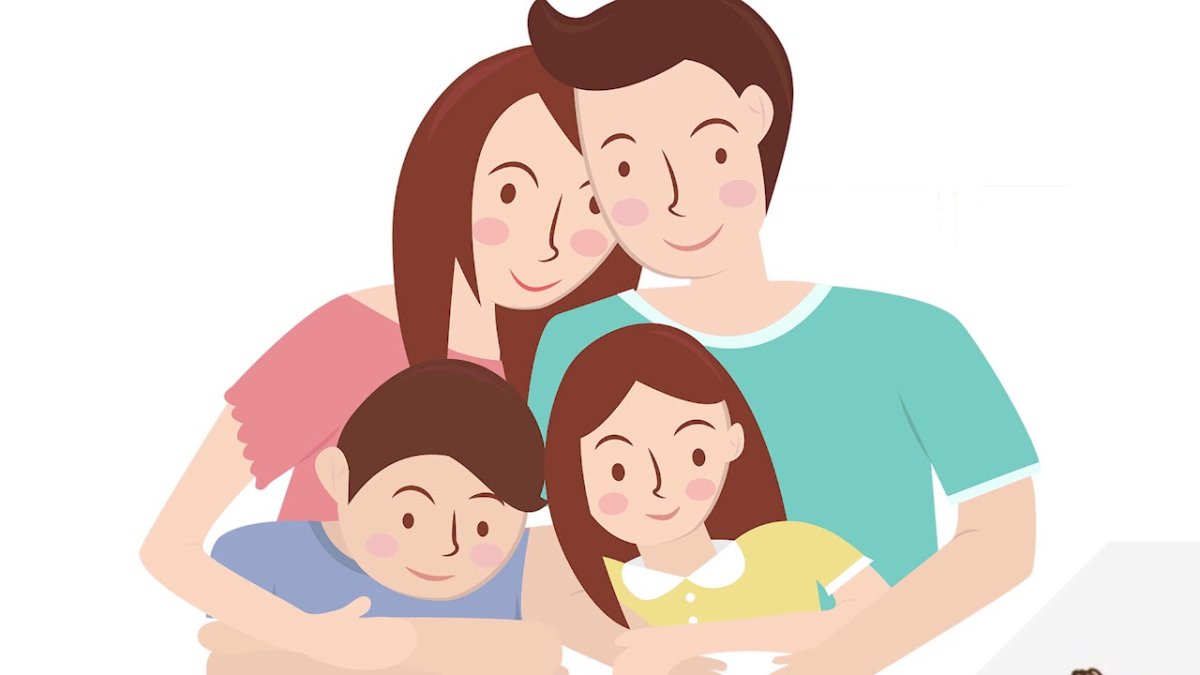 Читающая семья вектор