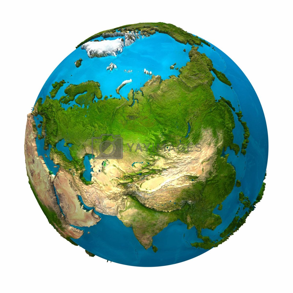 Евразия на земном шаре