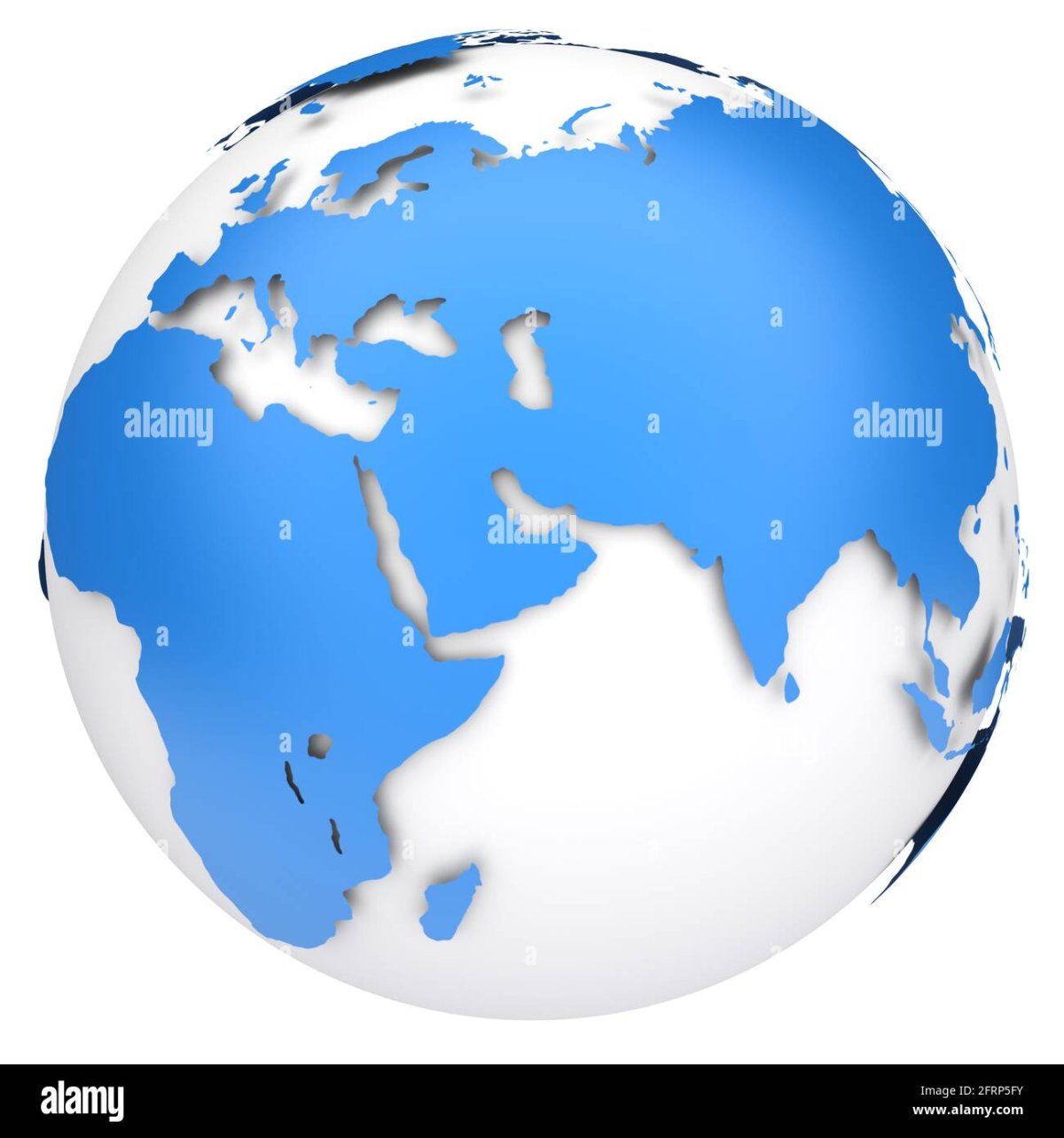 Земля с Евразией на белом фоне