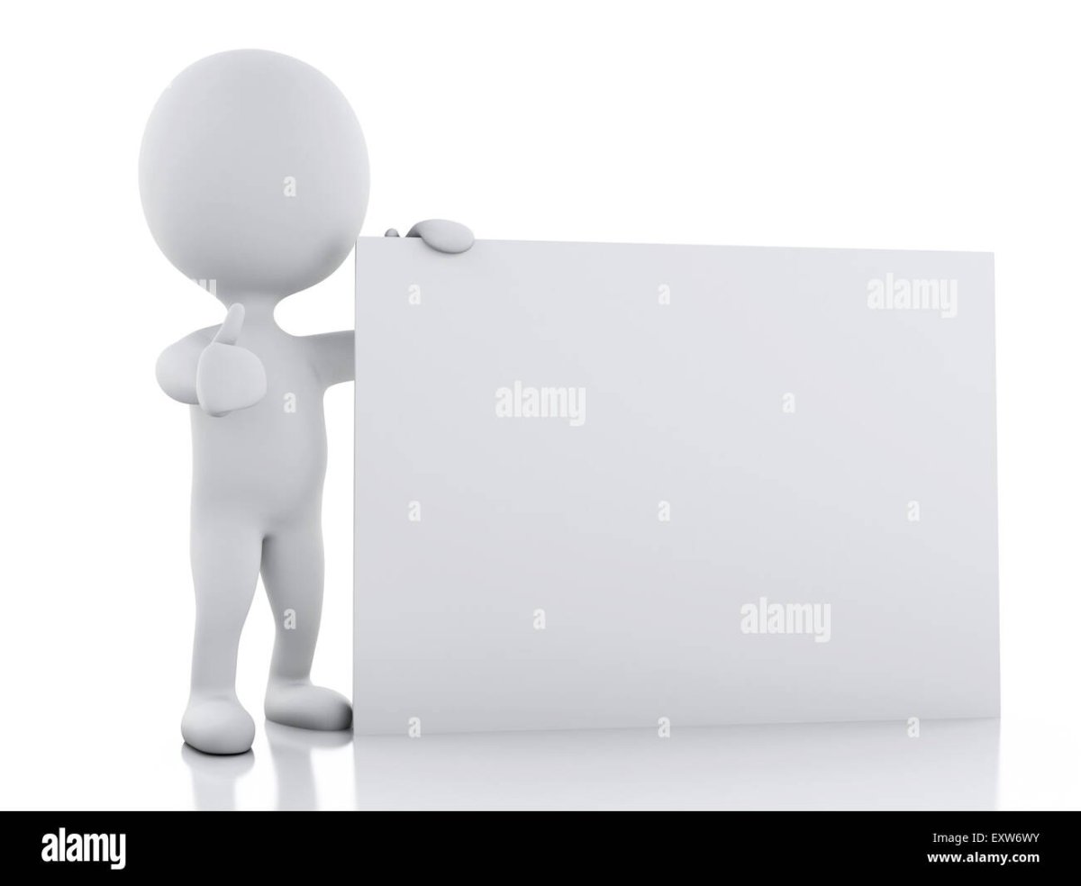 Человечек с табличкой в руках