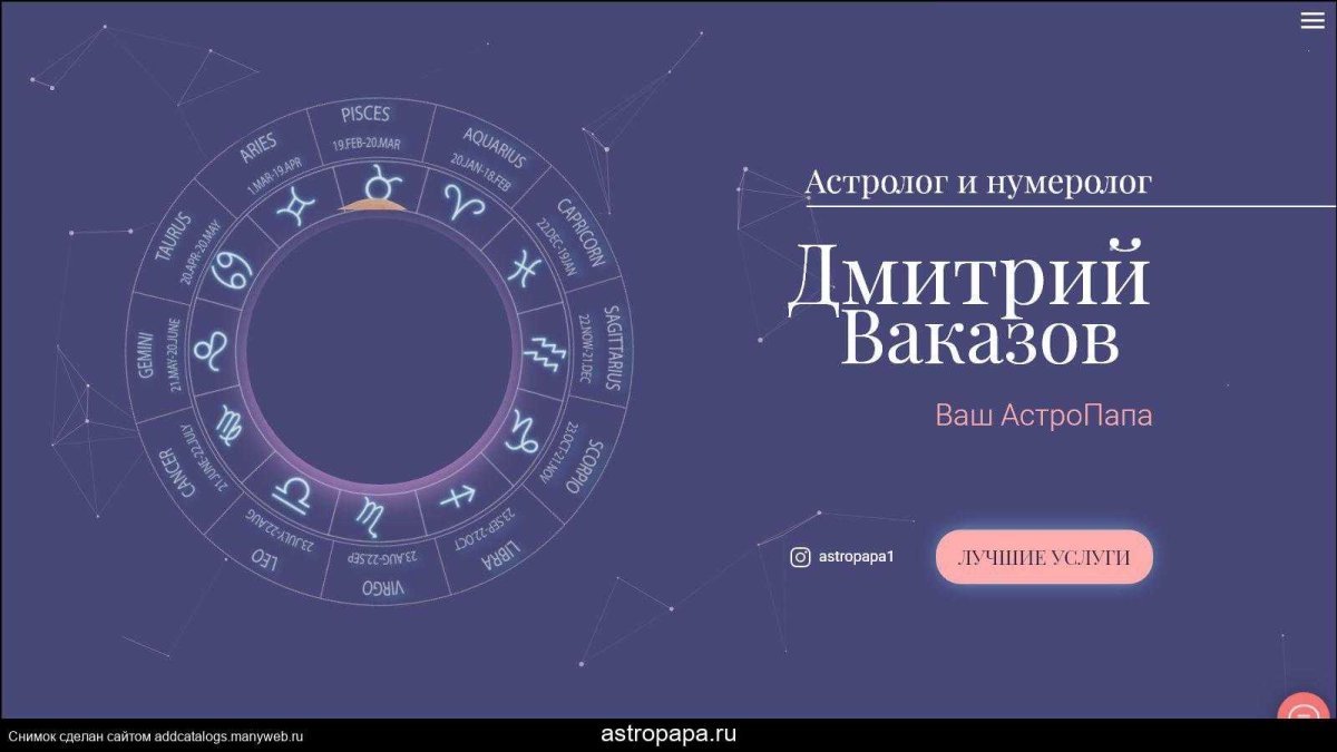 Зодиакальный круг для натальной карты