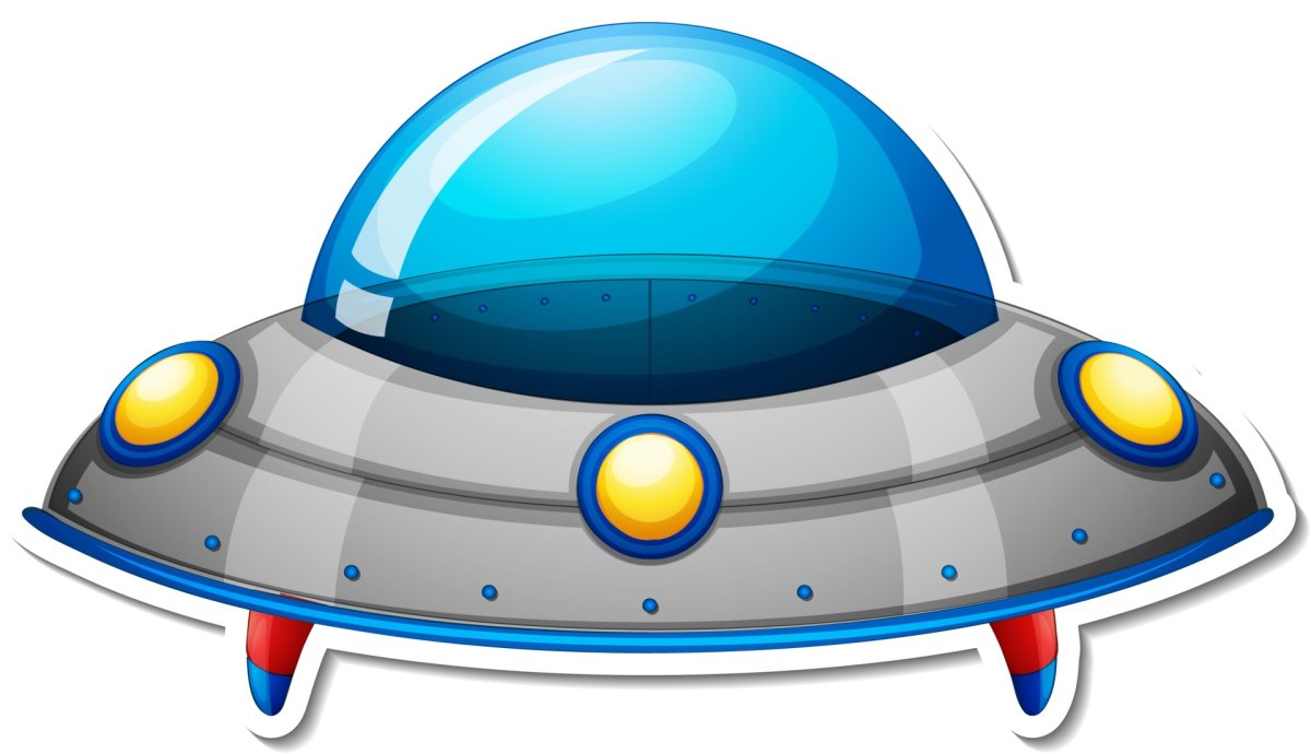 Летающая тарелка на белом фоне детская