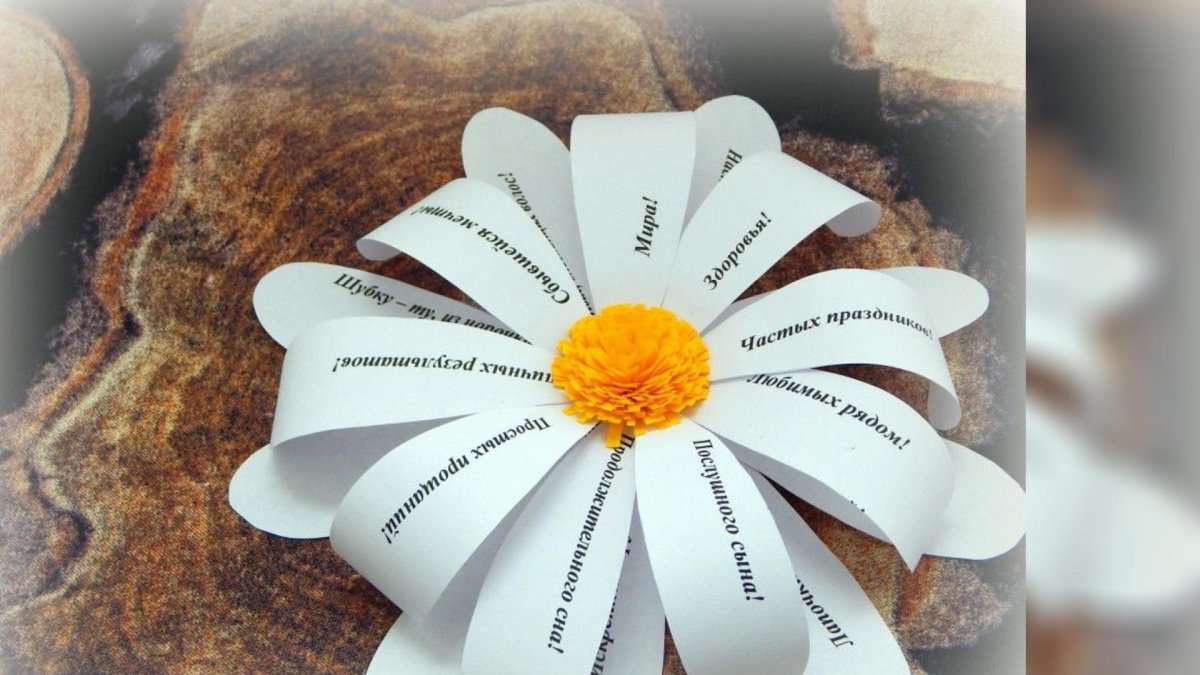 Открытка Ромашка с пожеланиями