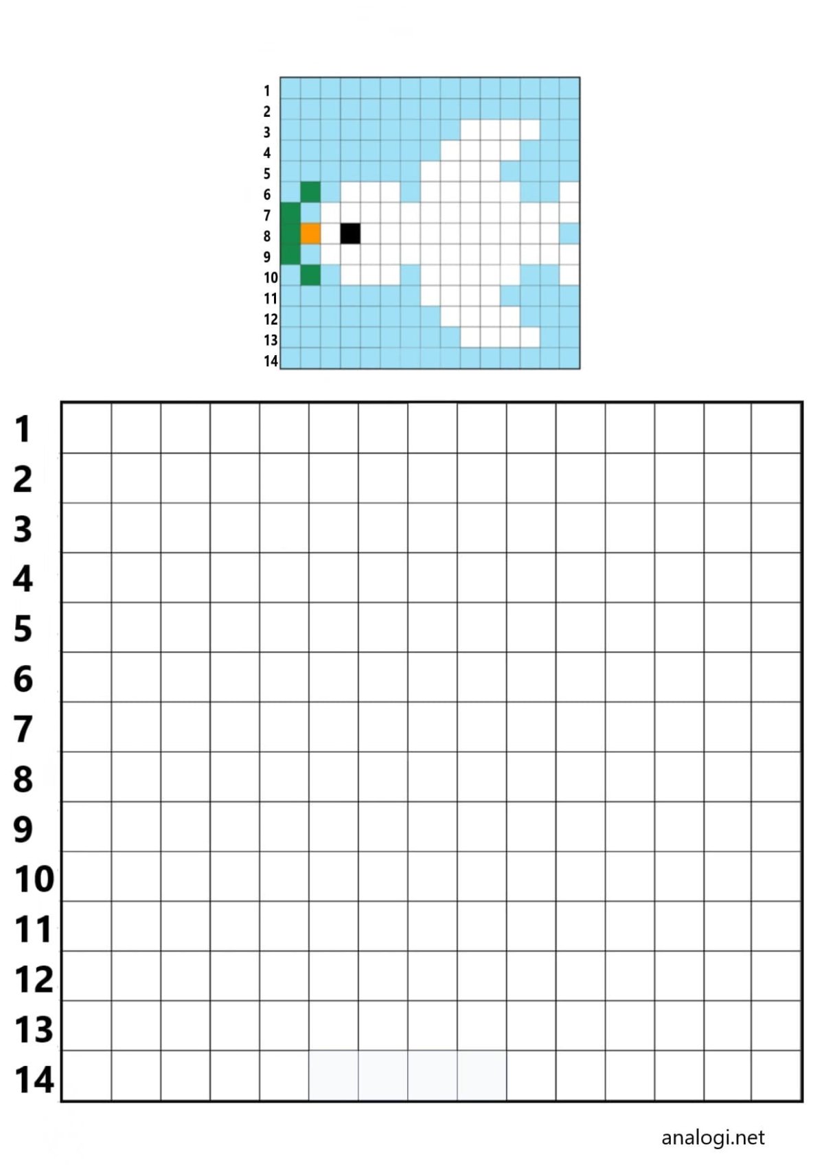 Рисунки по клеточкам лёгкие