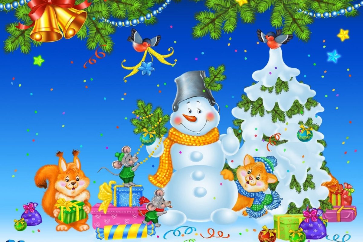 Дети на новогоднем празднике в детском саду