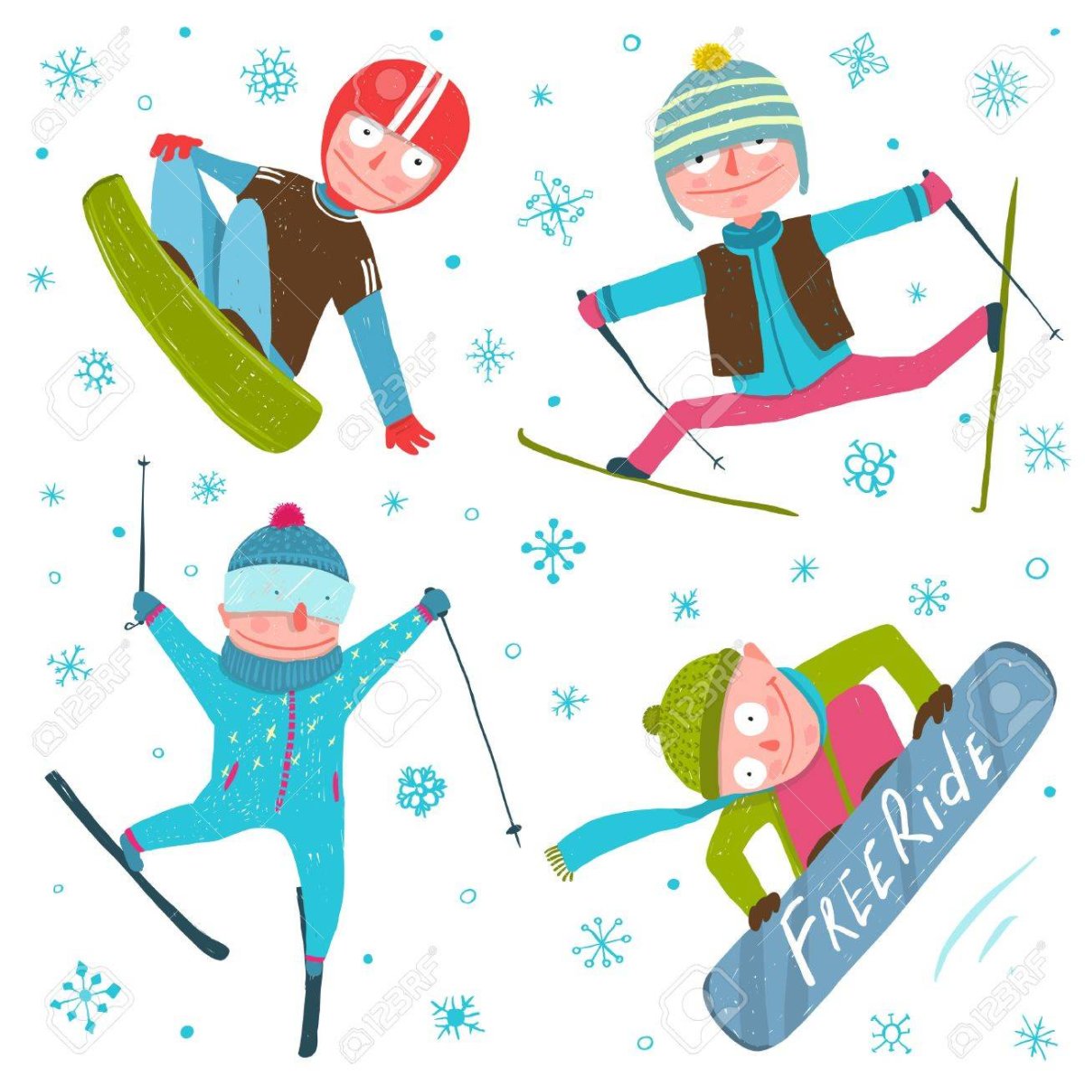 Аппликация лыжи