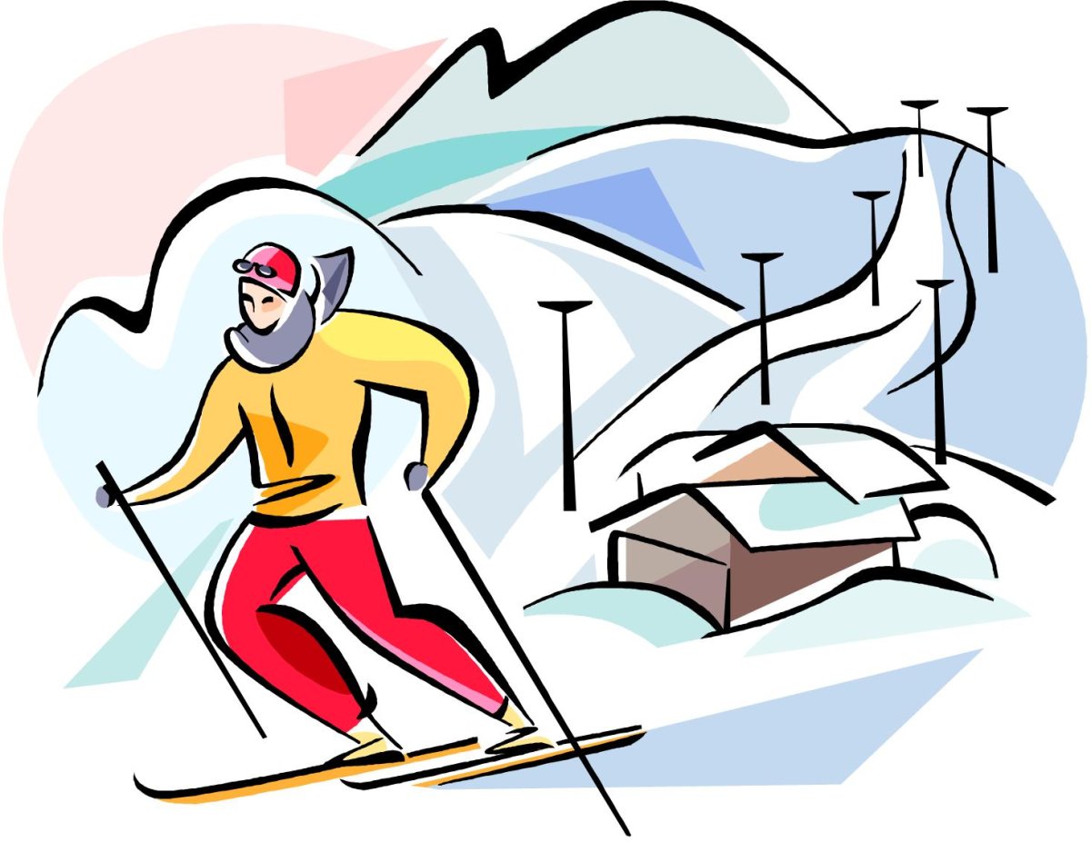 Биатлонист на белом фоне