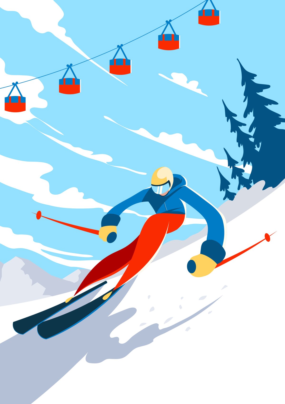 Горнолыжный спорт вектор