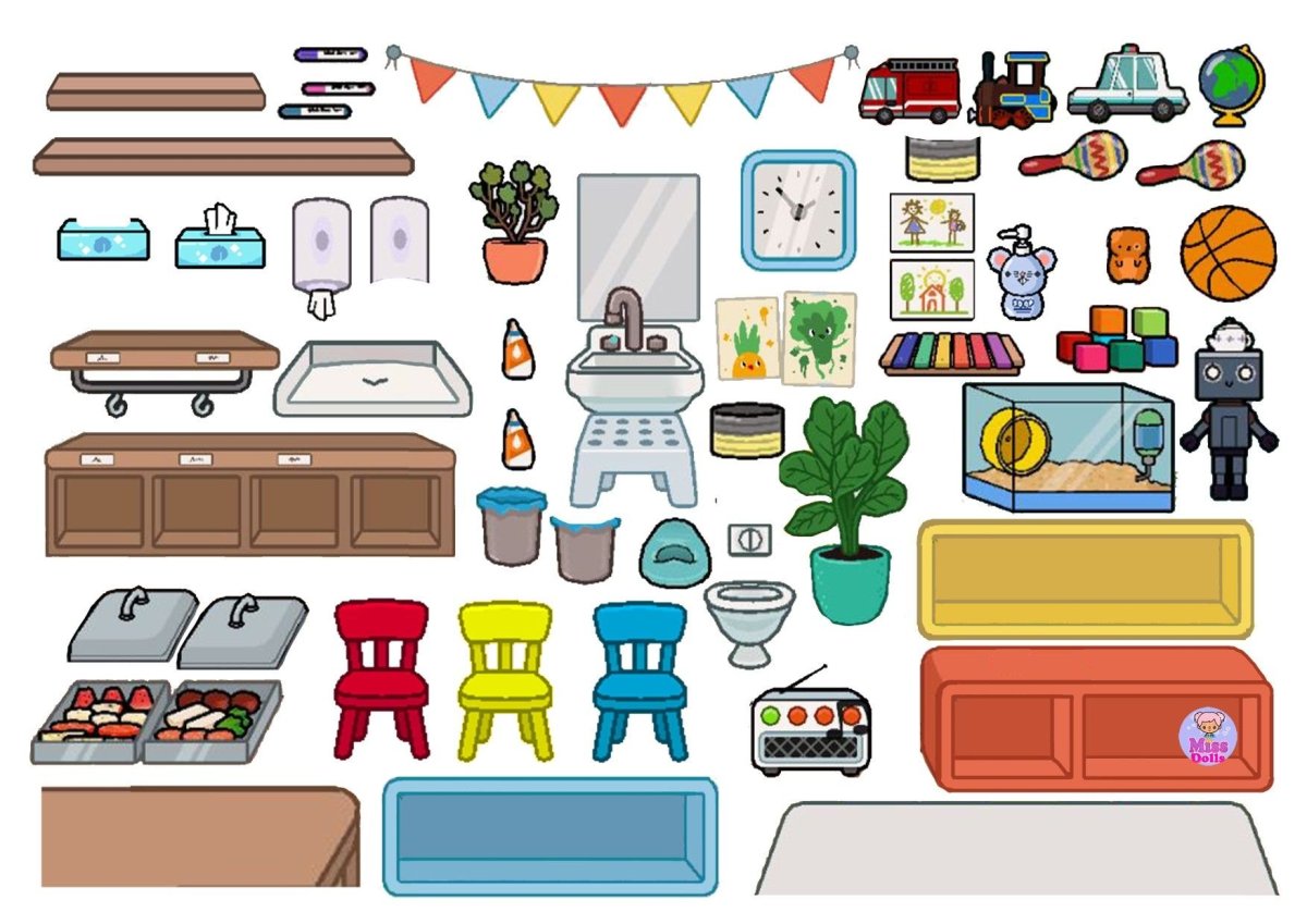 Вещи для бумажного домика кухня