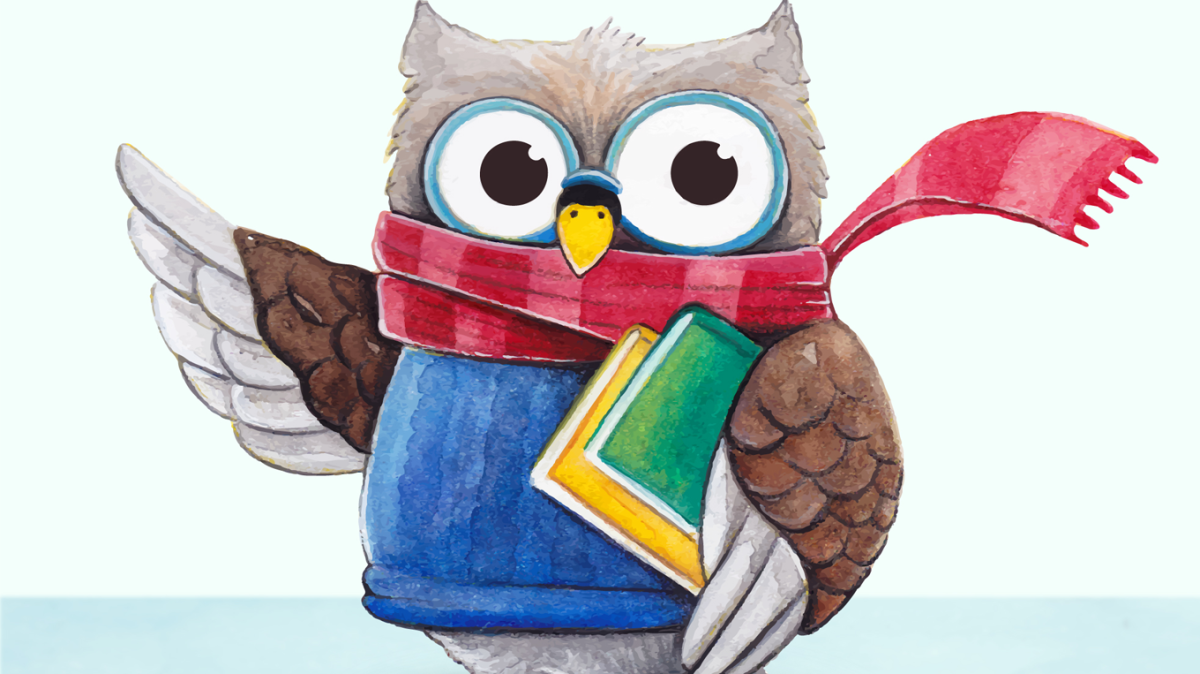 Нарисовать сову с книгой