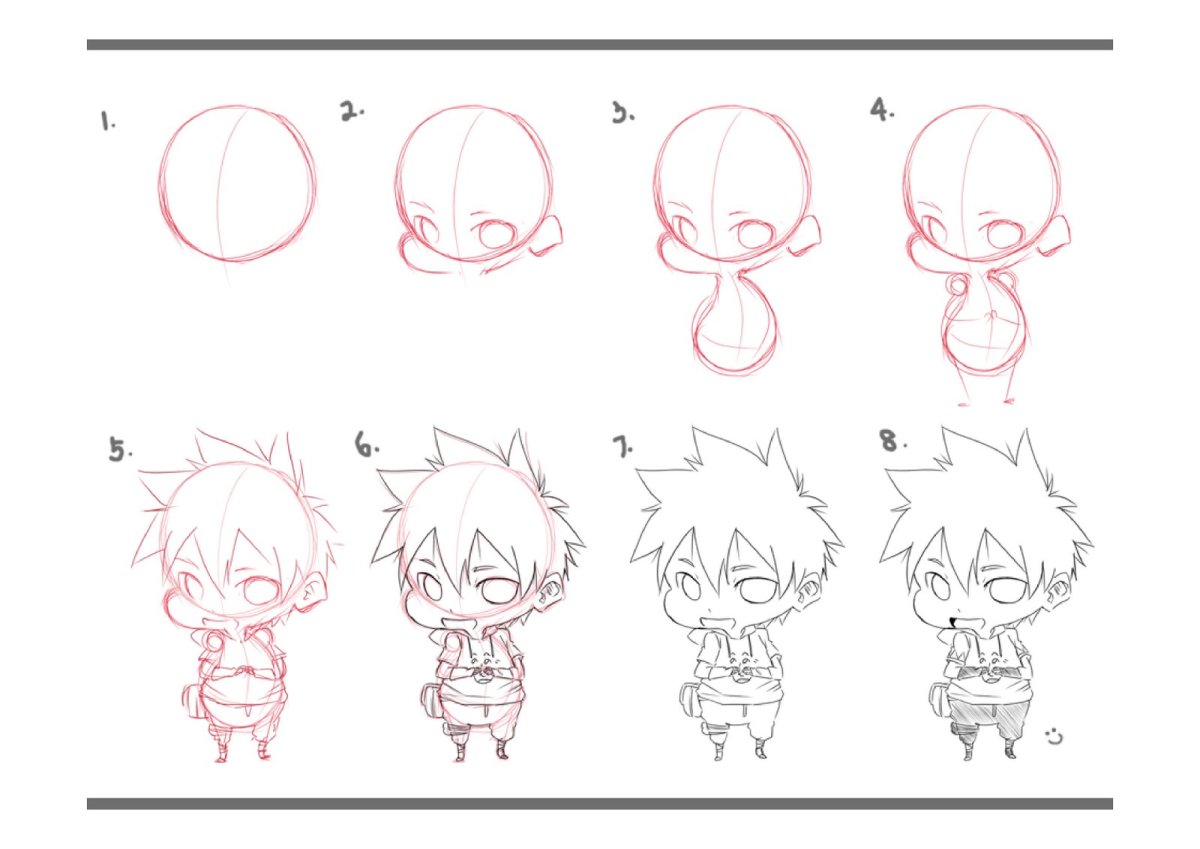 Уроки рисования Чиби поэтапно