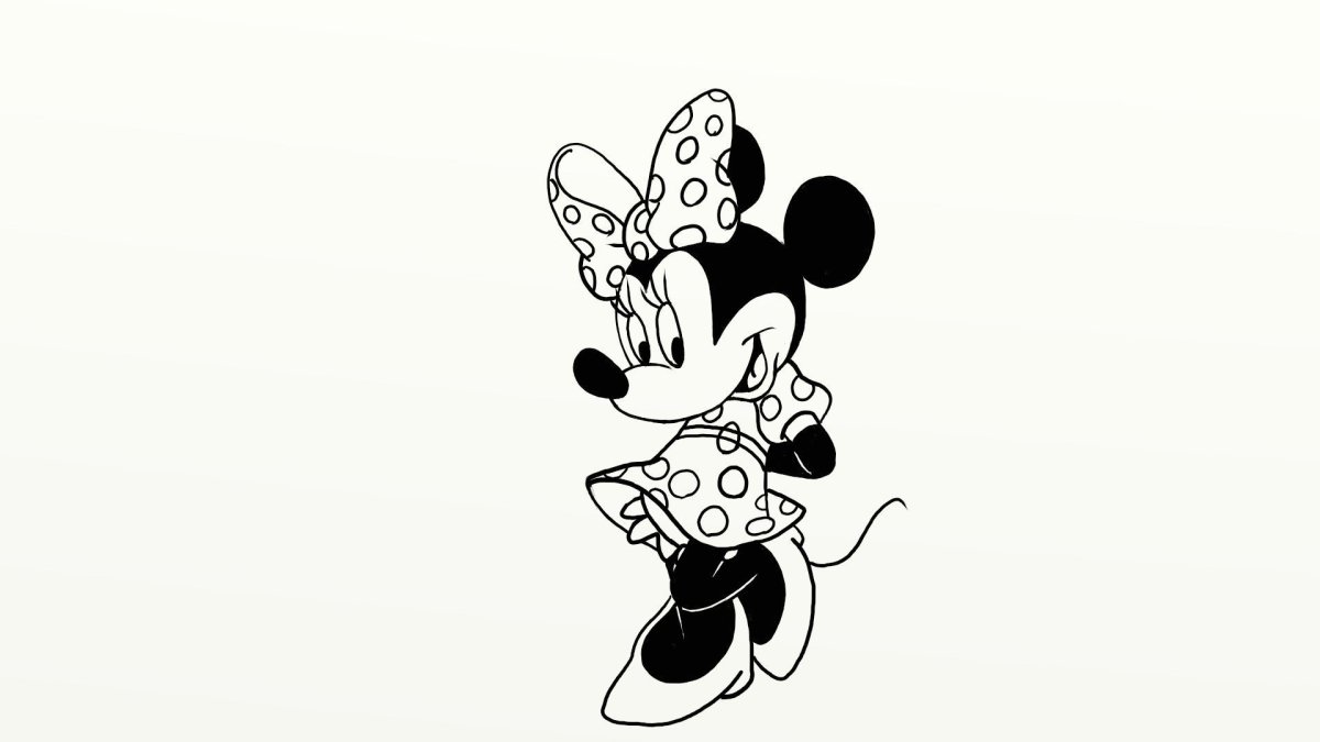 Микки Маус и Минни Маус черно белые