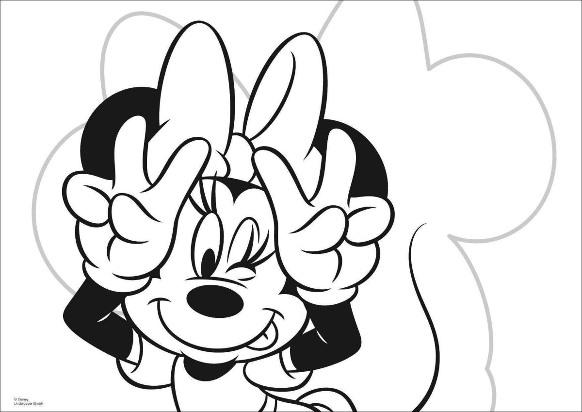 Минни Маус черно белая