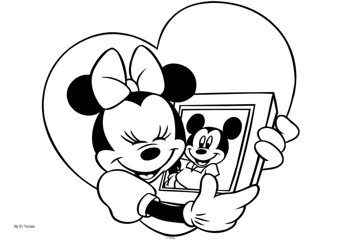 Микки и Минни Маус раскраска