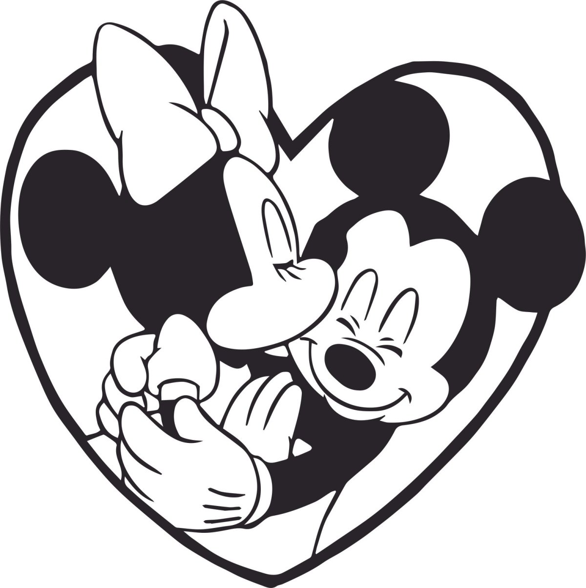 Микки Маус и Минни Маус черно белые