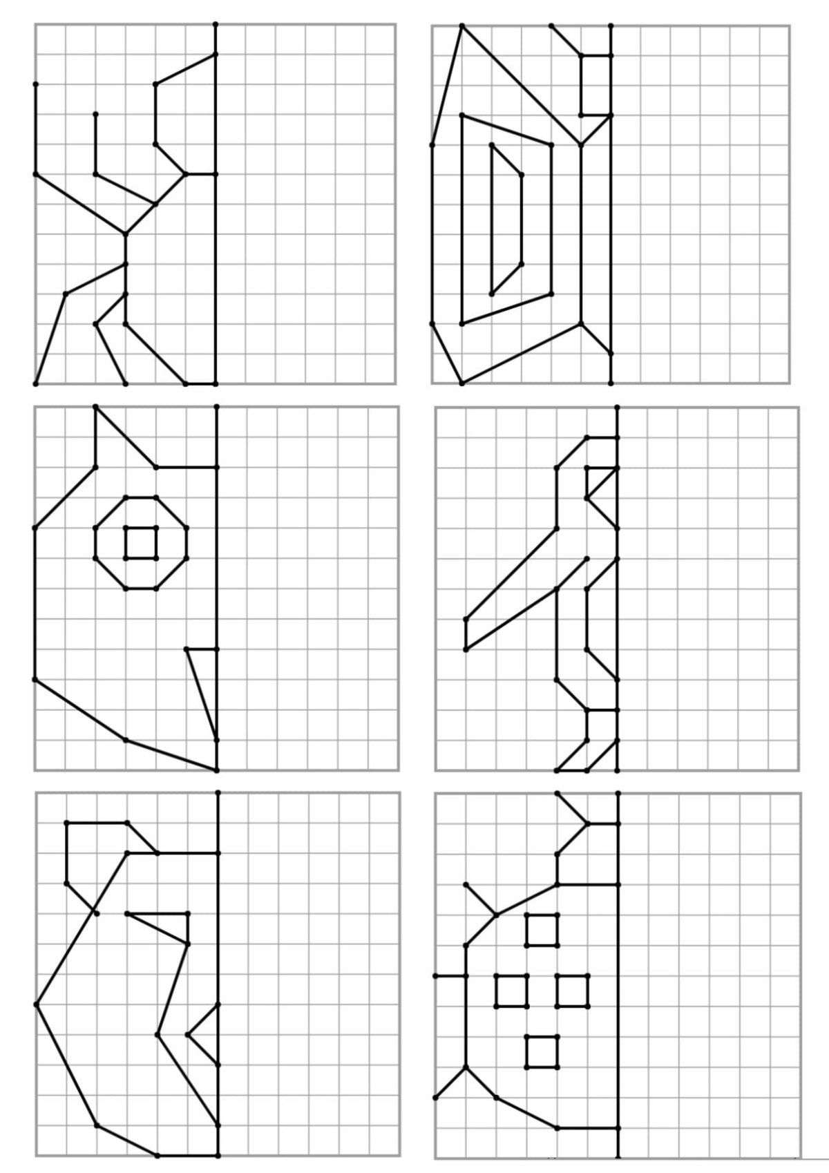 Дорисуй по клеточкам