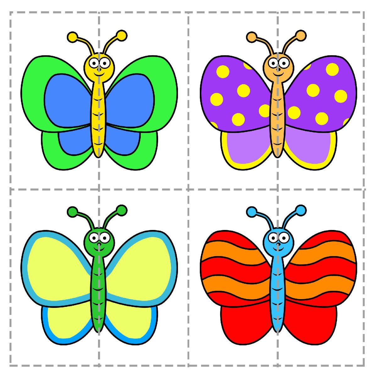 Дорисовывание симметричной половины изображения для дошкольников