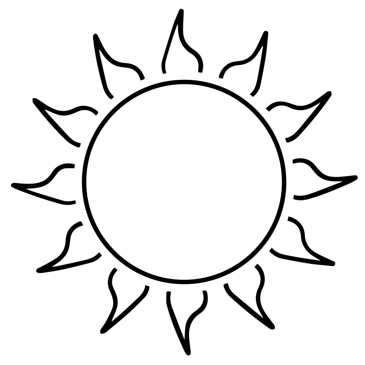 Раскраска. Солнышко